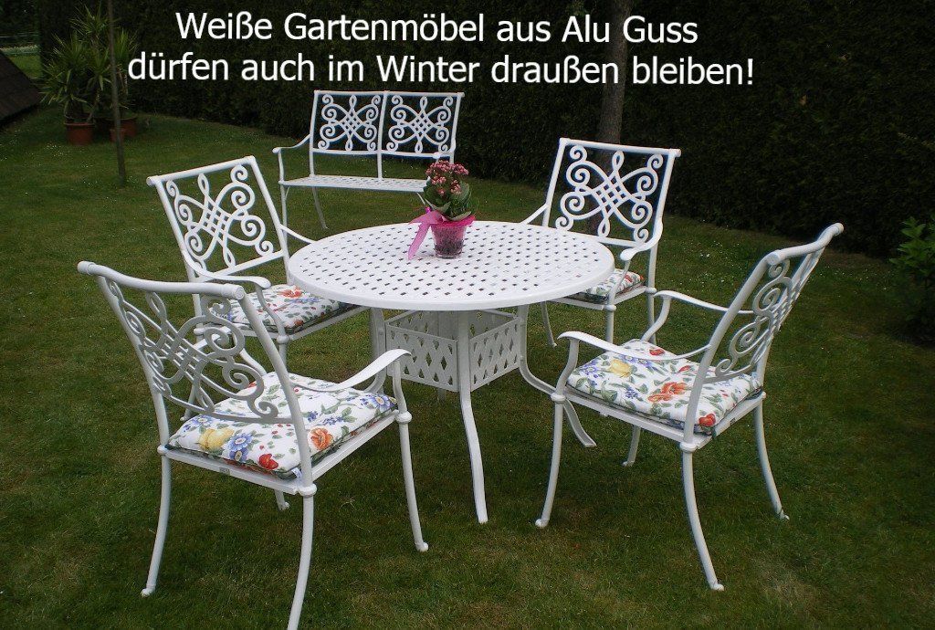 Weiße Gartenmöbel ,Weiße wetterfeste Gartenmöbel aus Aluminium Guss von finden Sie in Gärten in kleinen und großen Städten wie Kiel, Lübeck, Rostock, Schwerin, Hamburg, Lüneburg, Celle, Hannover, Braunschweig, Magdeburg, Potsdam, Berlin , Cottbus, Dresden, Leipzig, Halle, Göttingen, Bielefeld, Osnabrück, Münster.