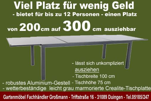 Gartenmöbel- ausziehbarer Gartentisch