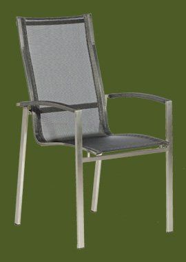 Gartenmöbel Stapelsessel   Gartenmöbel Metall Edelstahl mit hoher Rückenlehne Berlin