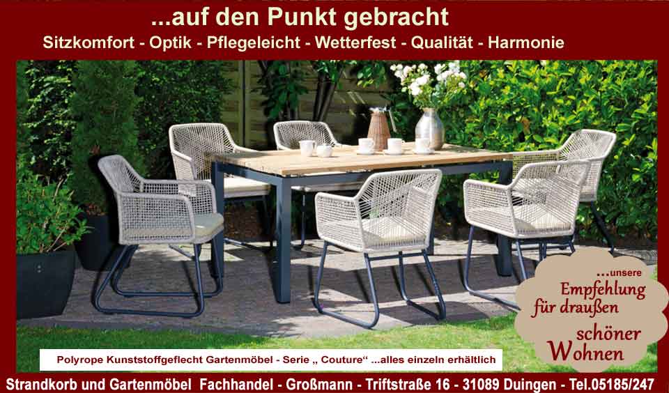 Polyrope Sonnenpartner Gartenmöbel Gruppe Couture