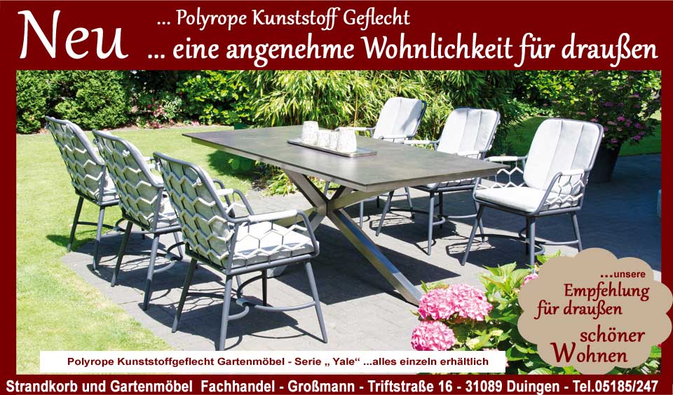 Polyrope Geflecht Gartenmöbel Set mit Gartensessel Yale