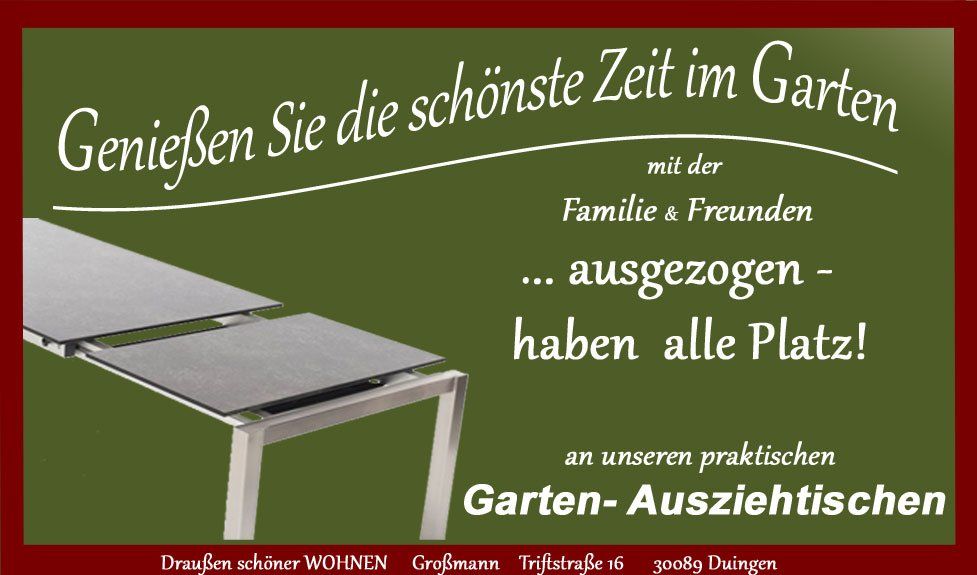 Ausziehbare Gartentische