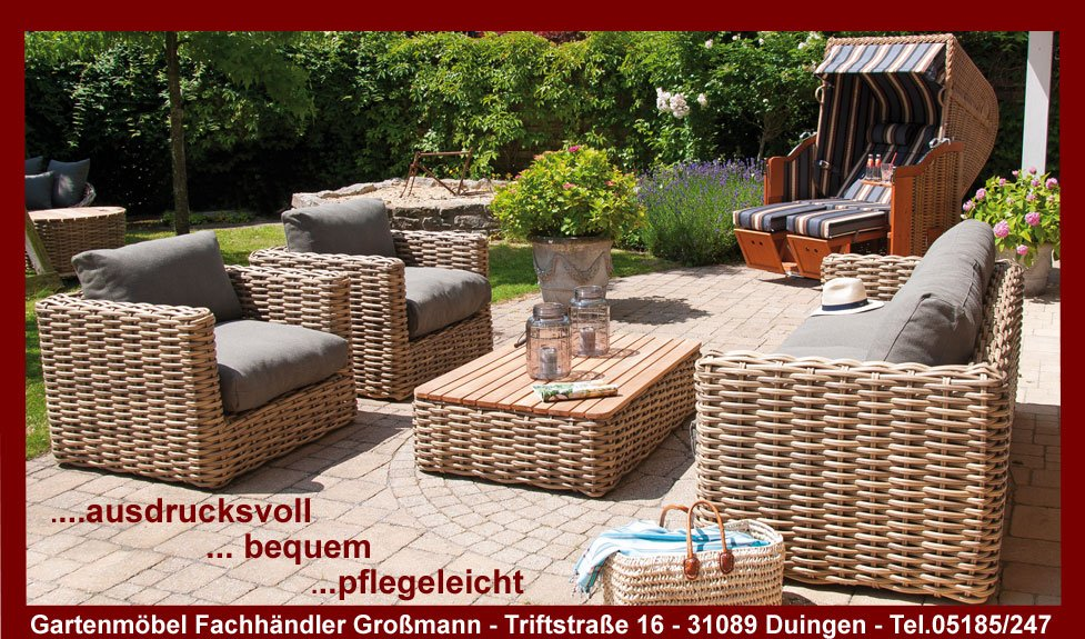 Kennen Sie die Polyrattan Outdoor  Gartenmöbel Lounge Möbel  Sands der Handelsmarke  Sonnenpartner in Bielefeld mit dem kuschligen Sitzkomfort