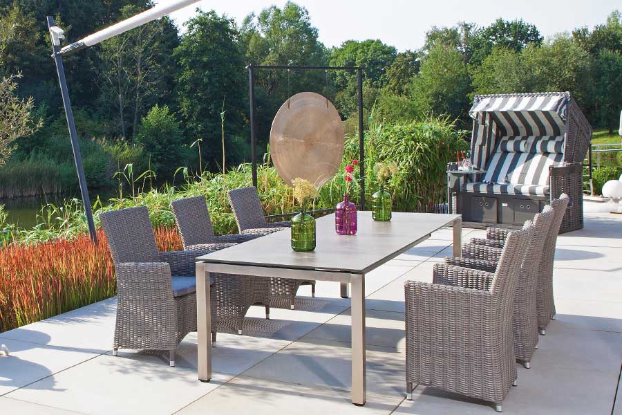 Gartenmöbel Set wetterfest günstig und modern aus Poly- Rattan