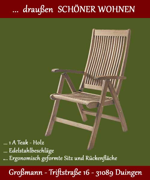 Biergartenmöbel-Biergartensessel- Biergartenstuhl- Teak Holz/Metall