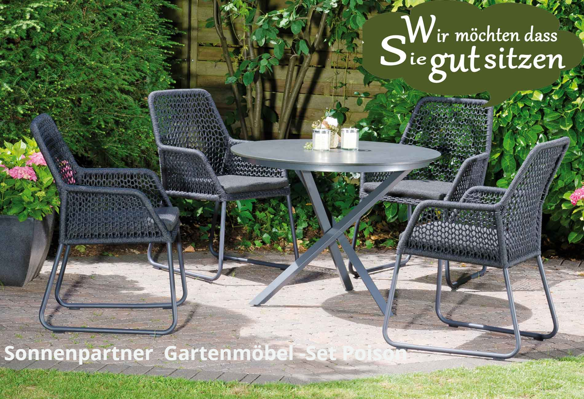 Polyrope Geflecht Gartenmöbel Set mit Gartensessel Poison