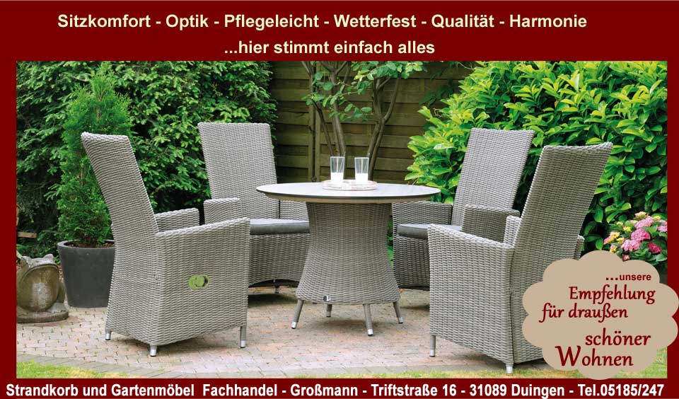 wetterfeste Gartenmöbel Geflechtsesssel mit hoher  vestellbarer Rückenlehne  Solares günstig kaufen