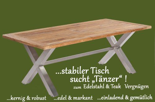 Gartentisch  Spectra 200x100 cm mit massiver Teakholz Tischplatte vom Gartenmöbel Hersteller Sonnenpartner Gartenmöbel   großer Gartentisch Teak Edelstahl Hannover, Teak Edelstahl Gartentisch Spectra von Sonnenpartner  günstig kaufen in Hamburg  Berlin Rostock oder Schwerin.Edelstahl Teak Gartentisch günstig kaufen im Gartenmöbel Set in Celle Braunschweig Göttingen Wolfsburg Magdeburg halle Leipzig Dortmund Kassel Erurt Gera. Großer stabiler Gartenmöbel  Gartentisch mit masiver teakholz Tischplatte günstig kaufen in kiel Lübeck Hamburg Bremerhaven oder Oldenburg. Sonnenpartner Teak Edelstahl Gartenmöbel Gartentisch Dresden würsburg Erlangen Nürnberg Regensburg Ingoldstadt
