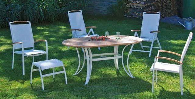 Weiße Aluminium Gartenmöbel Gruppe