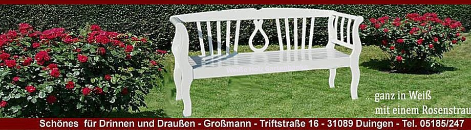 Weiße Holz Gartenbänke 2-Sitzer und 3 -Sitzer