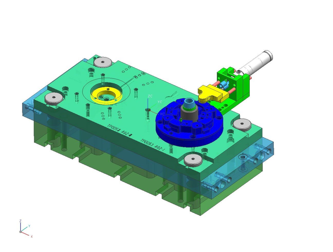 a left view diagram of a piece of a mold package