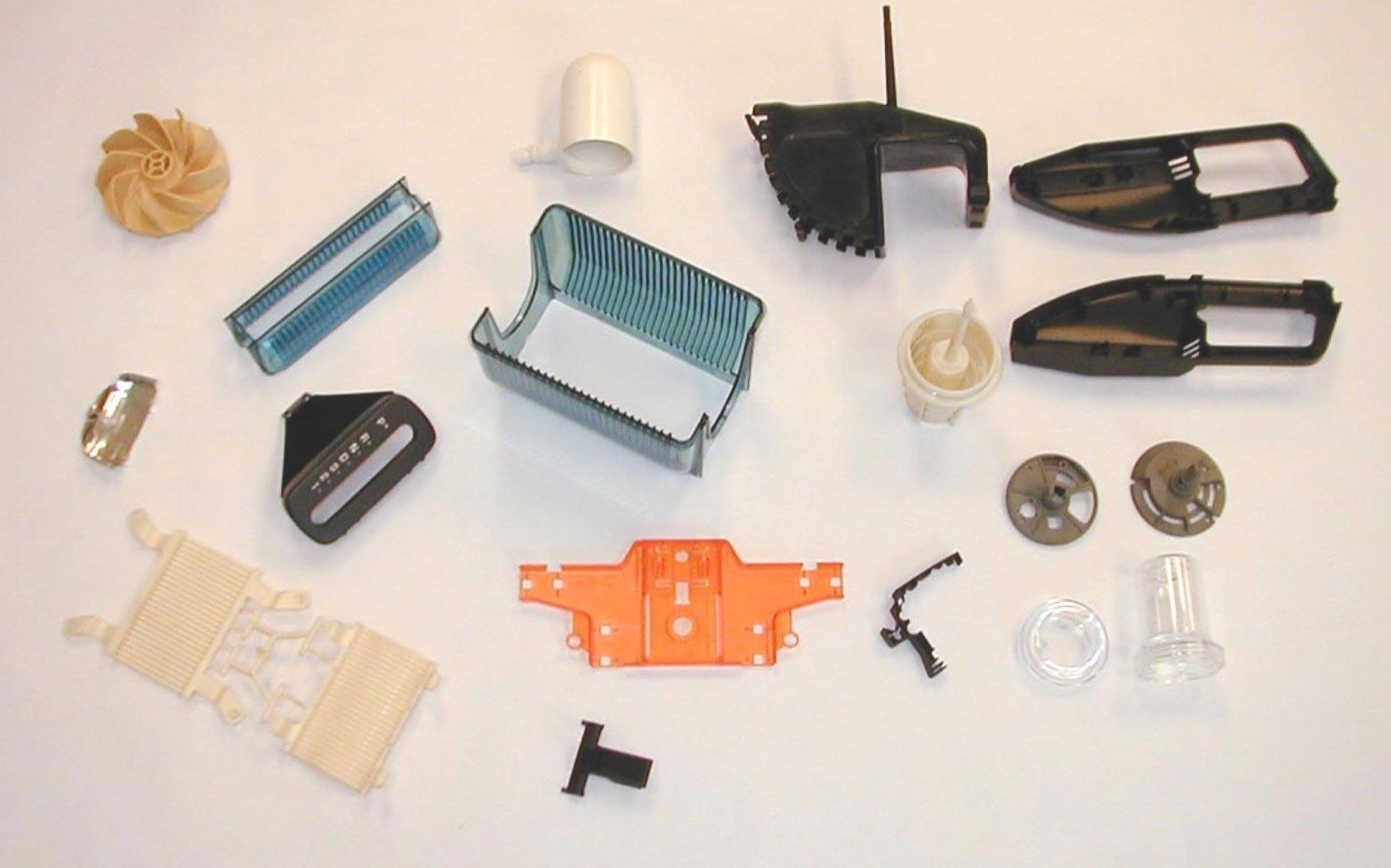 different tools and colors of injection molds