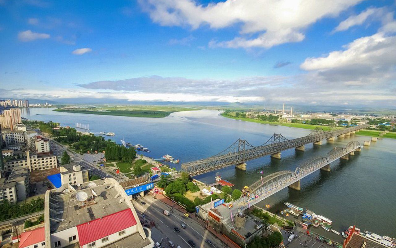 Die abgebrochenen Brücke, Dandong, China