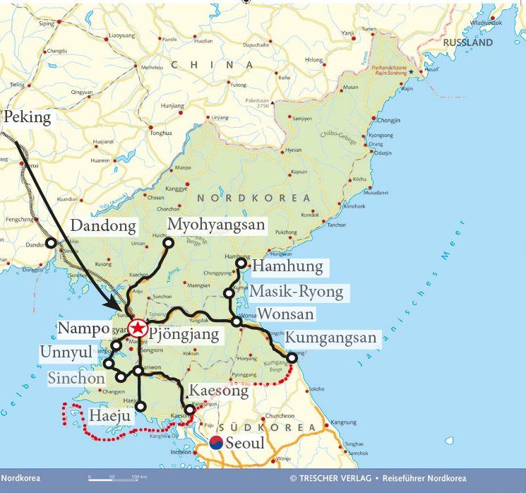 Map: Große Nordkorea-Rundreise