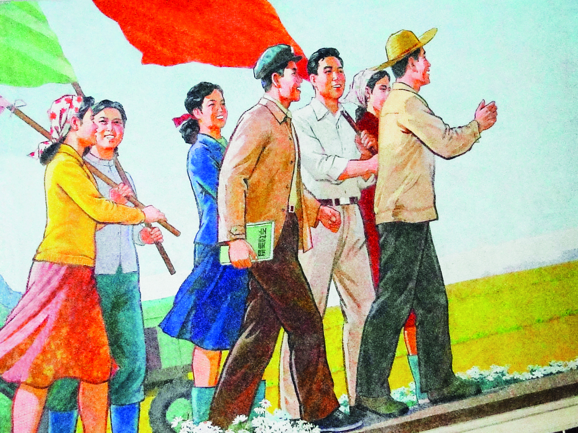 Plakat in U-Bahn, Pjöngjang, Nordkorea
