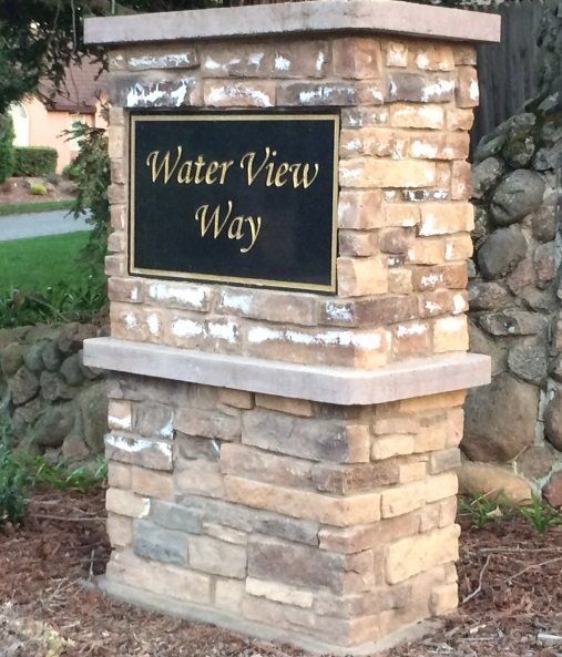 Picture of street sign monument along parkway