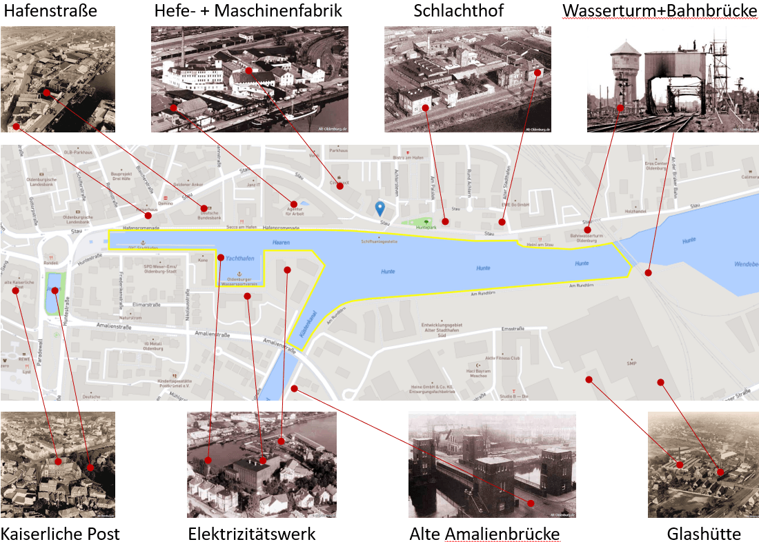 Der Alte Stadthafen in den 1950er Jahren ...