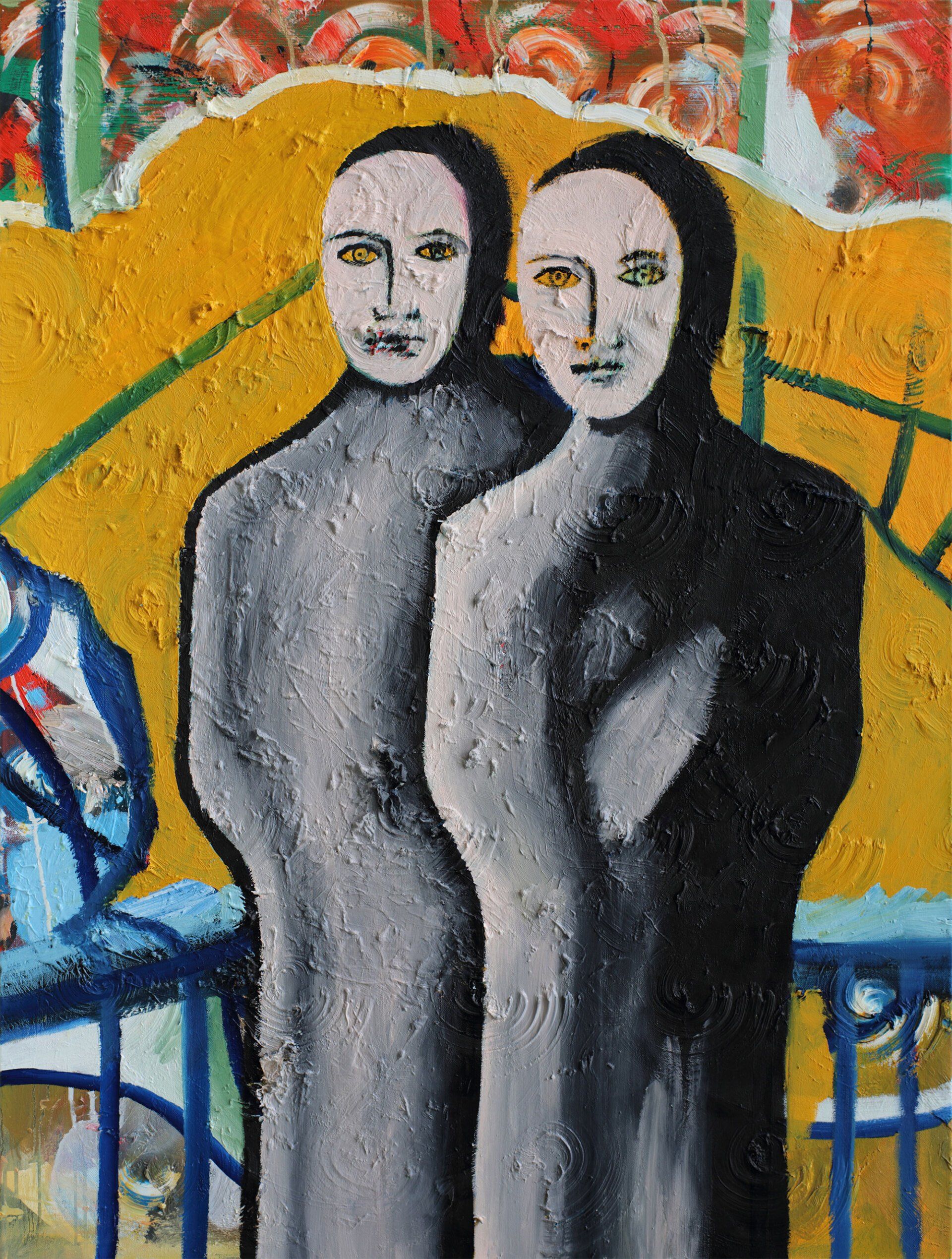 „Doppelgänger No. 1“, Sebastian Bieniek (B1EN1EK), 2018. Oil on canvas. 120 x 90 cm. From the „Doppelgänger“ oeuvre and series. „Doppelgänger No. 1“, Sebastian Bieniek (B1EN1EK), 2018. Oil on canvas. 120 x 90 cm. From the „Doppelgänger“ oeuvre and series.