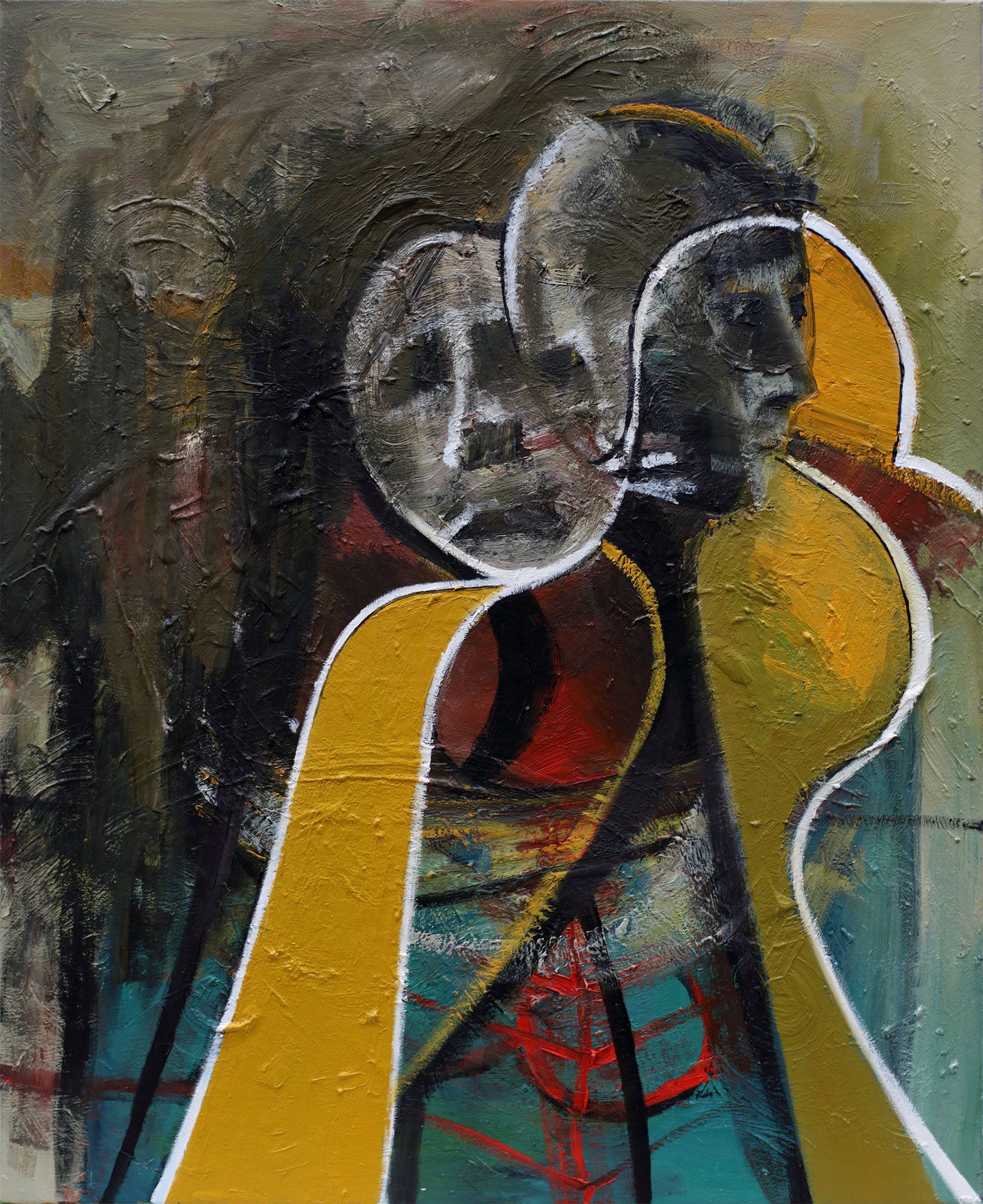 „Headhunter No. 1“ by Sebastian Bieniek (B1EN1EK), 2017. Oil on canvas, 110 cm. x 90 cm. Painting from the oeuvre of Bieniekface painting by the artist. „Headhunter No. 1“ by Sebastian Bieniek (B1EN1EK), 2017. Oil on canvas, 110 cm. x 90 cm. Painting from the oeuvre of Bieniekface painting by the artist.