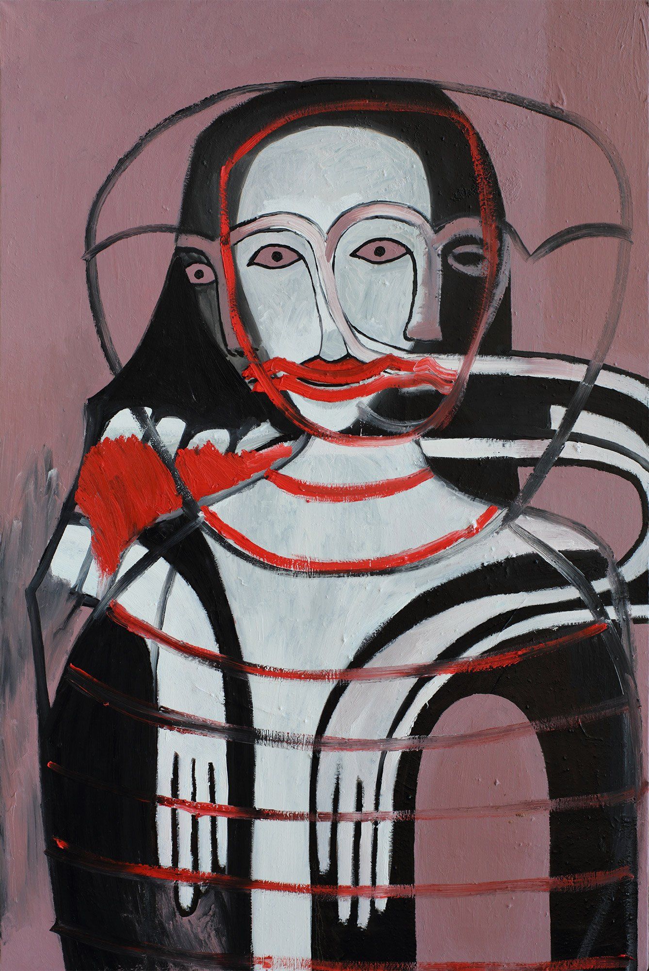 „Shifted Faces No. 1“ by Sebastian Bieniek (B1EN1EK), 2018. Oil on canvas, 90 cm. x 60 cm. Painting from the oeuvre of Bieniekface painting by the artist. „Shifted Faces No. 1“ by Sebastian Bieniek (B1EN1EK), 2018. Oil on canvas, 90 cm. x 60 cm. Painting from the oeuvre of Bieniekface painting by the artist.