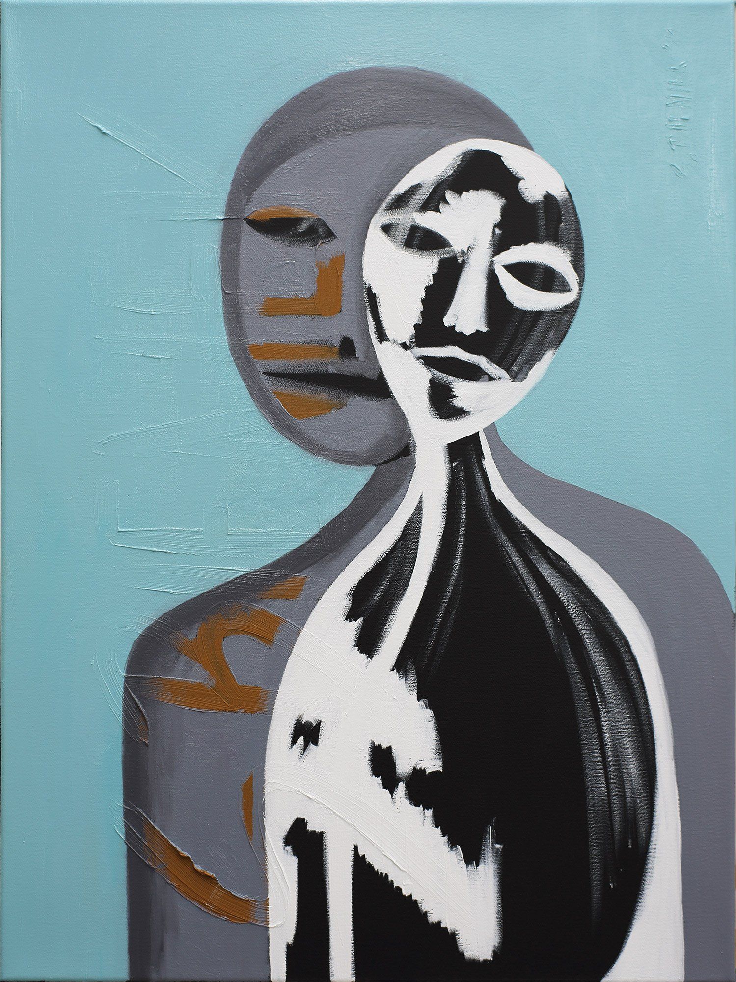 „Painted Bieniekface No. 2“ by Sebastian Bieniek (B1EN1EK), 2018. Oil on canvas, 80 cm. x 60 cm. Painting from the oeuvre of Bieniekface by the artist. „Painted Bieniekface No. 2“ by Sebastian Bieniek (B1EN1EK), 2018. Oil on canvas, 80 cm. x 60 cm. Painting from the oeuvre of Bieniekface by the artist.