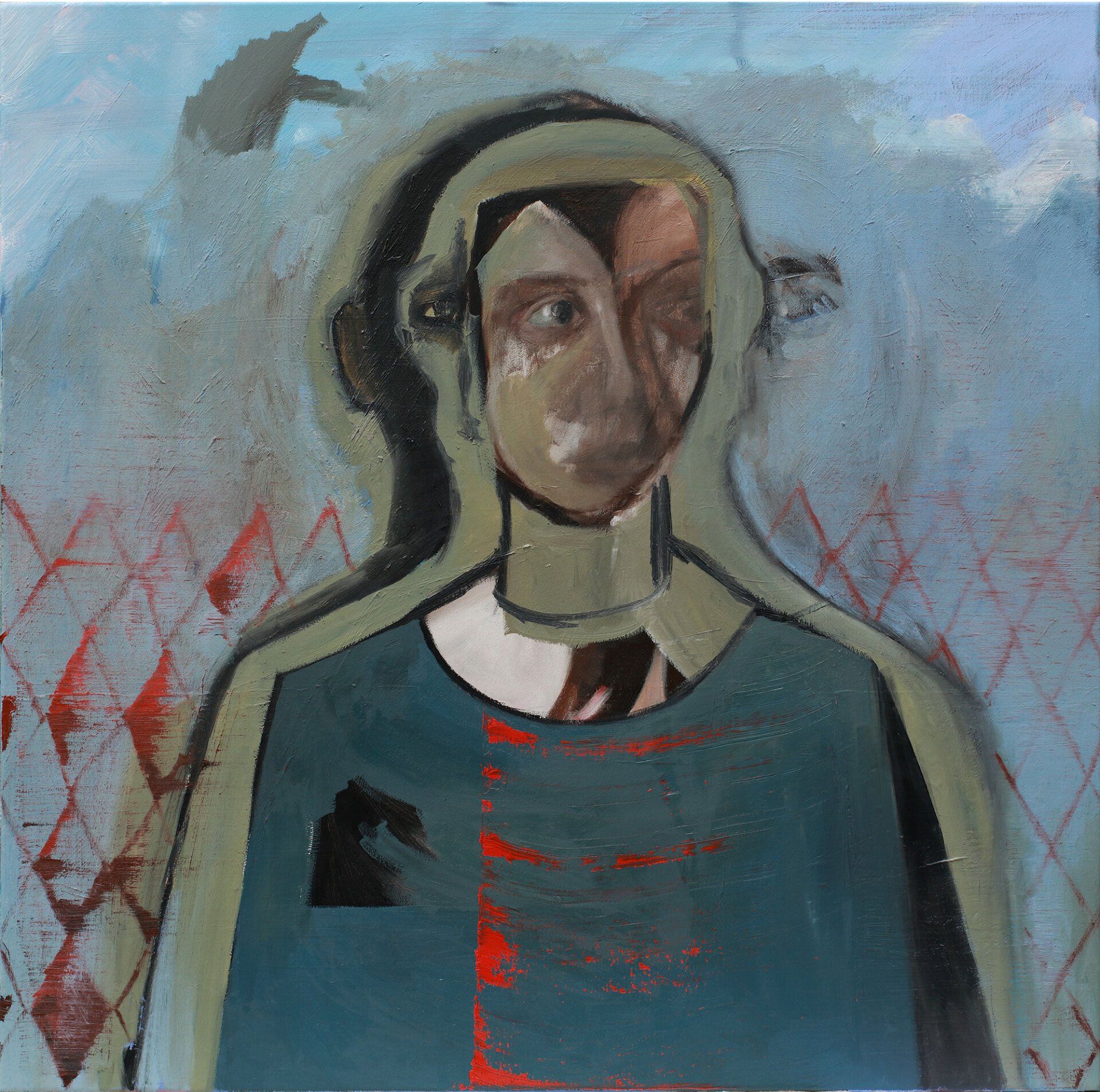 „Face Behind The Face No. 2“ by Sebastian Bieniek (B1EN1EK), 2017. Oil on canvas, 90 cm. x 90 cm. Painting from the oeuvre of Bieniekface painting by the artist. „Face Behind The Face No. 2“ by Sebastian Bieniek (B1EN1EK), 2017. Oil on canvas, 90 cm. x 90 cm. Painting from the oeuvre of Bieniekface painting by the artist.