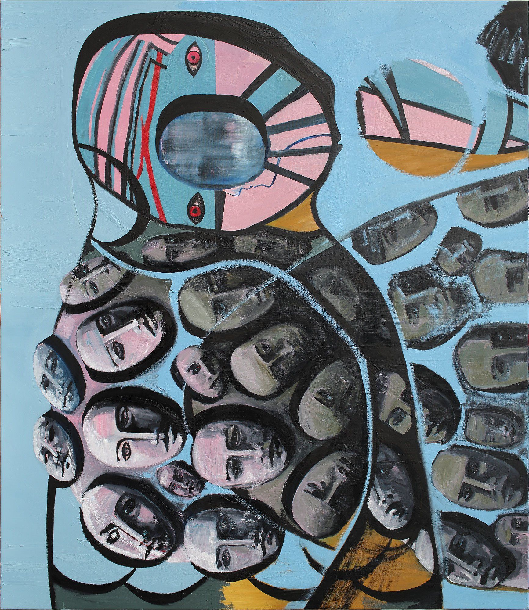 „Giant No. 2“ by Sebastian Bieniek (B1EN1EK), 2019. Oil on canvas, 150 cm. x 130 cm. Painting from the oeuvre of Bieniekface by the artist. „Giant No. 2“ by Sebastian Bieniek (B1EN1EK), 2019. Oil on canvas, 150 cm. x 130 cm. Painting from the oeuvre of Bieniekface by the artist.