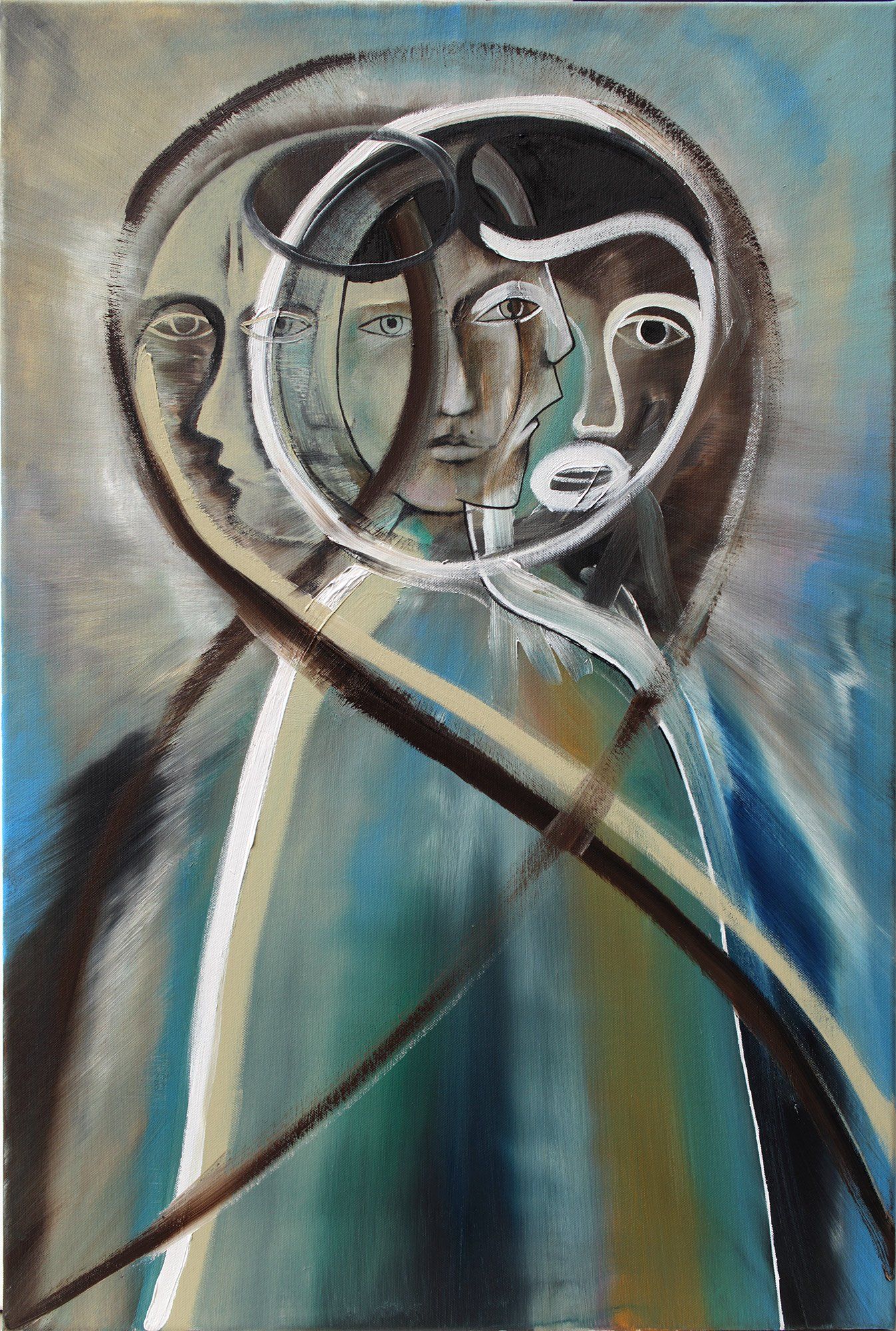 „Manyface no. 2“ by Sebastian Bieniek (B1EN1EK), 2019. Oil on canvas, 90 cm. x 60 cm. Painting from the oeuvre of Bieniekface by the artist. „Manyface no. 2“ by Sebastian Bieniek (B1EN1EK), 2019. Oil on canvas, 90 cm. x 60 cm. Painting from the oeuvre of Bieniekface by the artist.