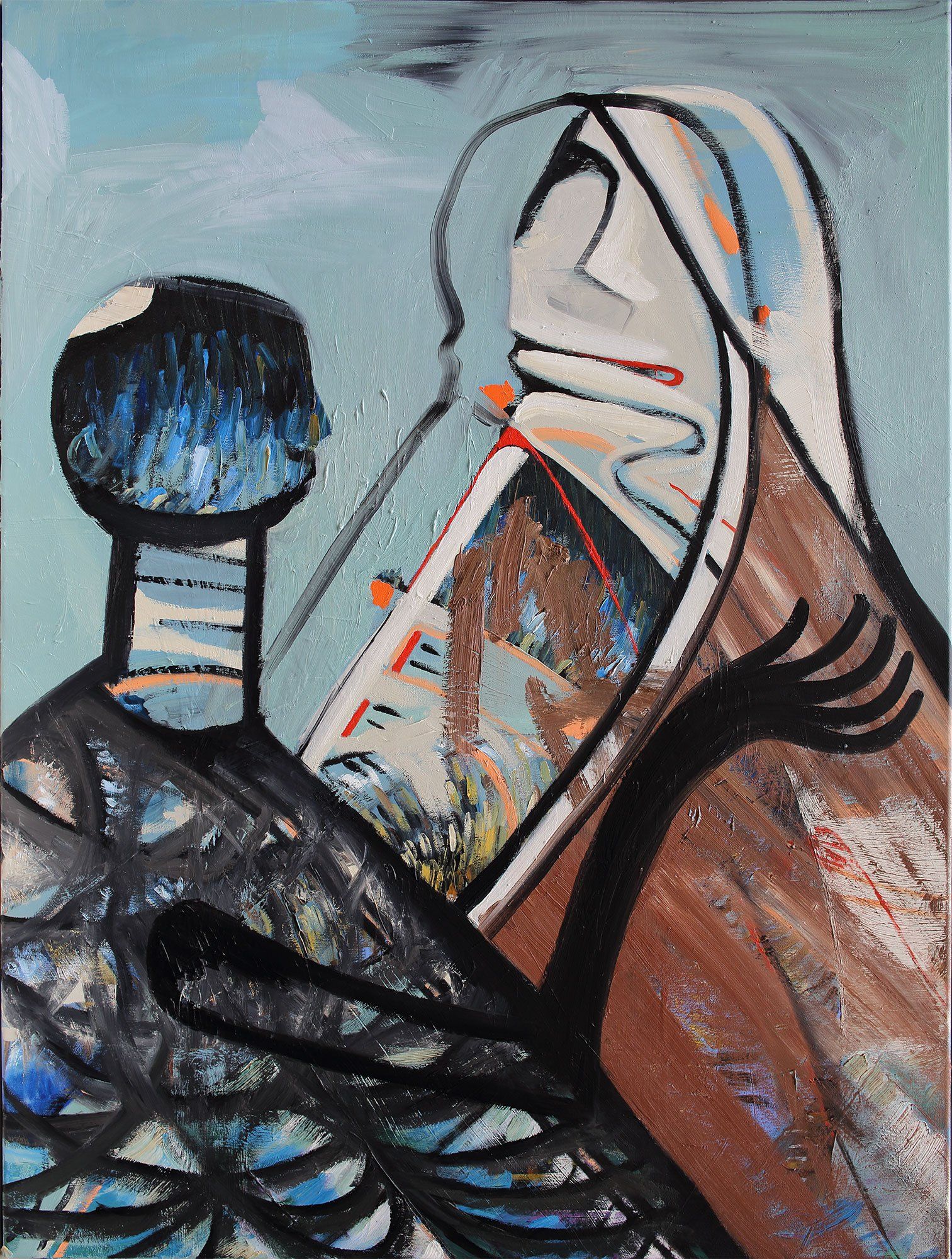 „About a Boy no. 2“ by Sebastian Bieniek (B1EN1EK), 2019. Oil on canvas, 120 cm. x 90 cm. Painting from the oeuvre of Bieniekface by the artist. „About a Boy no. 2“ by Sebastian Bieniek (B1EN1EK), 2019. Oil on canvas, 120 cm. x 90 cm. Painting from the oeuvre of Bieniekface by the artist.