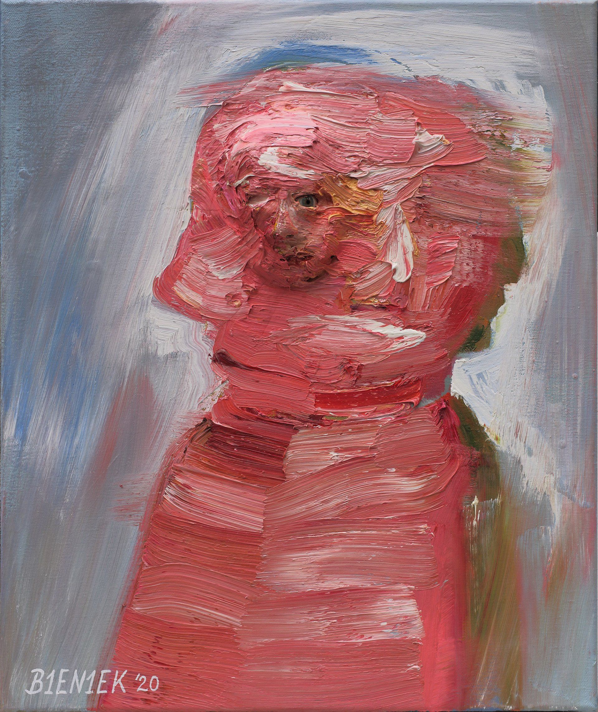 „3D Bieniekface no. 3“ by Sebastian Bieniek (B1EN1EK), 2020. Sculpture, acrylic and oil on canvas, 60 cm. x 50 cm. Sculptured painting from the oeuvre of Bieniekface by the artist. „3D Bieniekface no. 3“ by Sebastian Bieniek (B1EN1EK), 2020. Sculpture, acrylic and oil on canvas, 60 cm. x 50 cm. Sculptured painting from the oeuvre of Bieniekface by the artist.