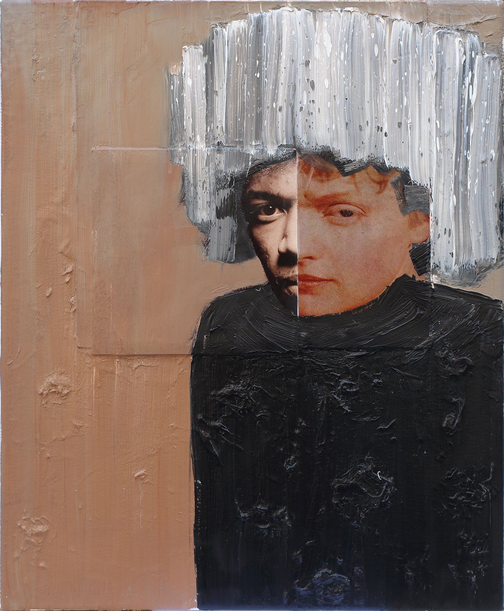 „Combiface No. 3“ by Sebastian Bieniek (B1EN1EK), 2019. Oil on canvas, 55 cm. x 45 cm. Painting from the oeuvre of Bieniekface by the artist. „Combiface No. 3“ by Sebastian Bieniek (B1EN1EK), 2019. Oil on canvas, 55 cm. x 45 cm. Painting from the oeuvre of Bieniekface by the artist.