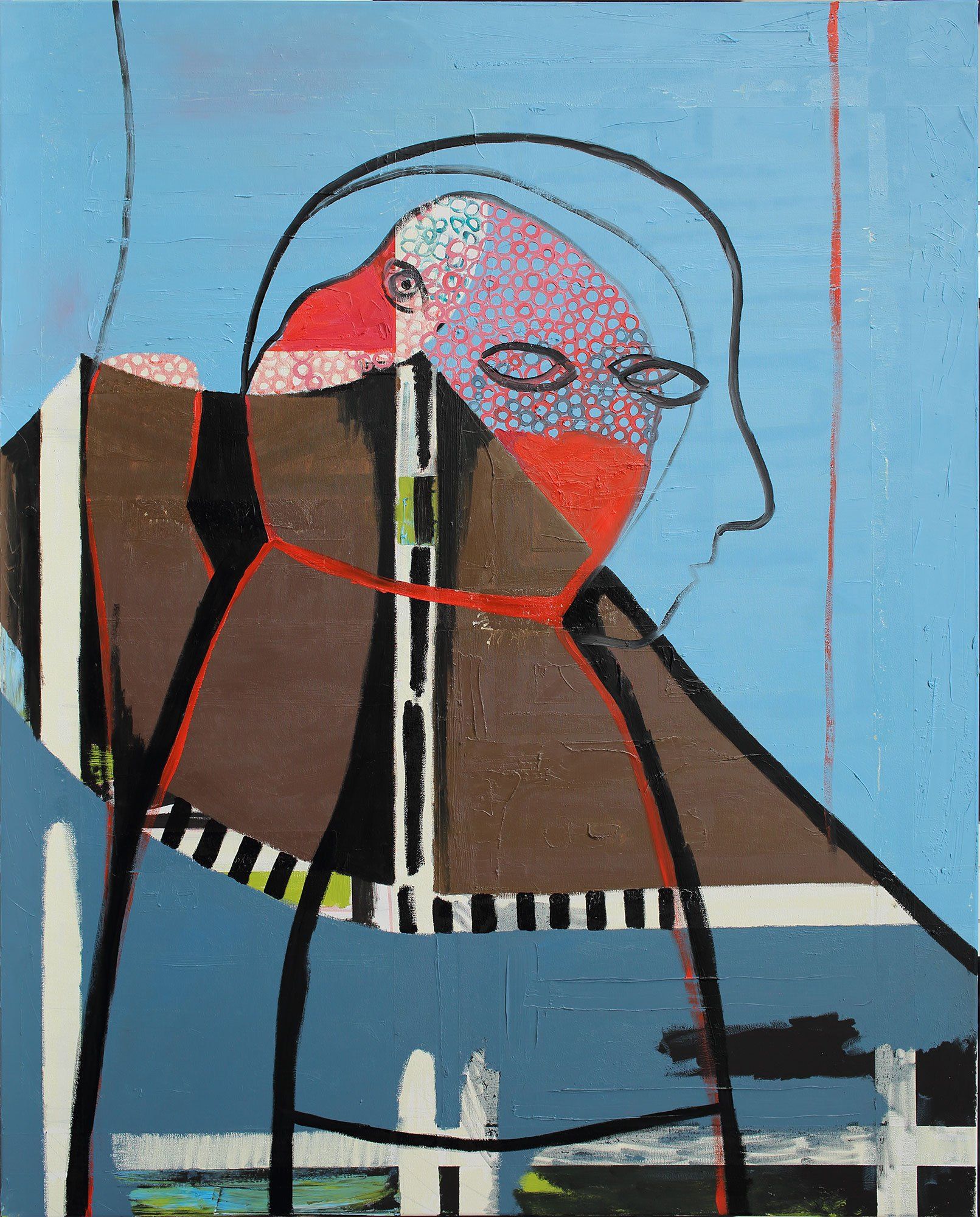 „Giant No. 3“ by Sebastian Bieniek (B1EN1EK), 2019. Oil on canvas, 150 cm. x 120 cm. Painting from the oeuvre of Bieniekface by the artist. „Giant No. 3“ by Sebastian Bieniek (B1EN1EK), 2019. Oil on canvas, 150 cm. x 120 cm. Painting from the oeuvre of Bieniekface by the artist.