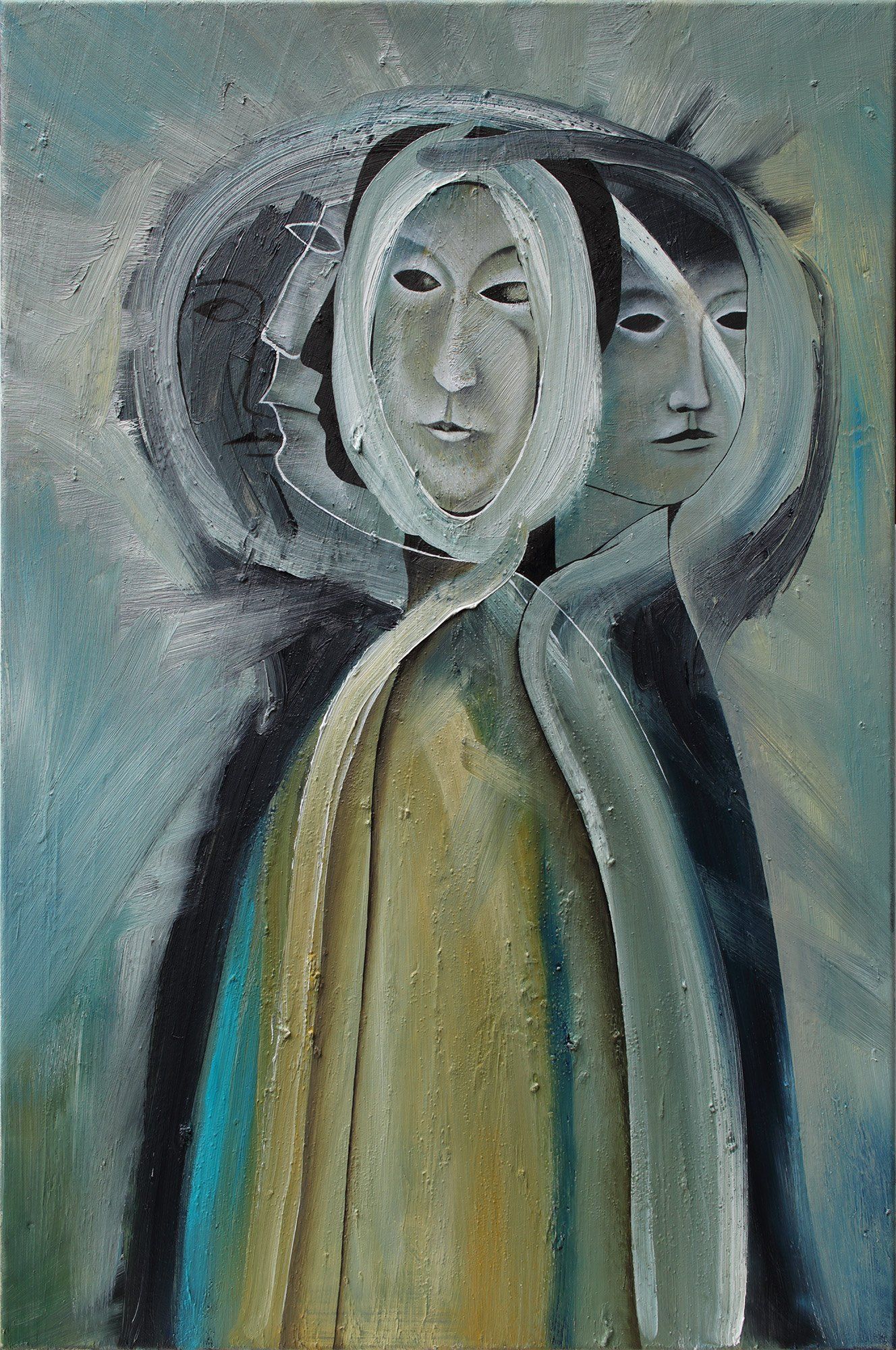 „Manyface no. 3“ by Sebastian Bieniek (B1EN1EK), 2019. Oil on canvas, 90 cm. x 60 cm. Painting from the oeuvre of Bieniekface by the artist. „Manyface no. 3“ by Sebastian Bieniek (B1EN1EK), 2019. Oil on canvas, 90 cm. x 60 cm. Painting from the oeuvre of Bieniekface by the artist.