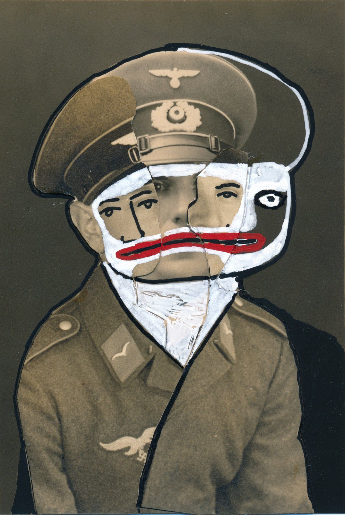 „Wide Face No. 3“ by Sebastian Bieniek (B1EN1EK), 2014. Overpainted old photography (oil colors) from 1942. 12,3 cm. x 8,6 cm. (overpainted medium) from the oeuvre of BieniekFace (BieniekFace) by the artist. „Wide Face No. 3“ by Sebastian Bieniek (B1EN1EK), 2014. Overpainted old photography (oil colors) from 1942. 12,3 cm. x 8,6 cm. (overpainted medium) from the oeuvre of BieniekFace (BieniekFace) by the artist.