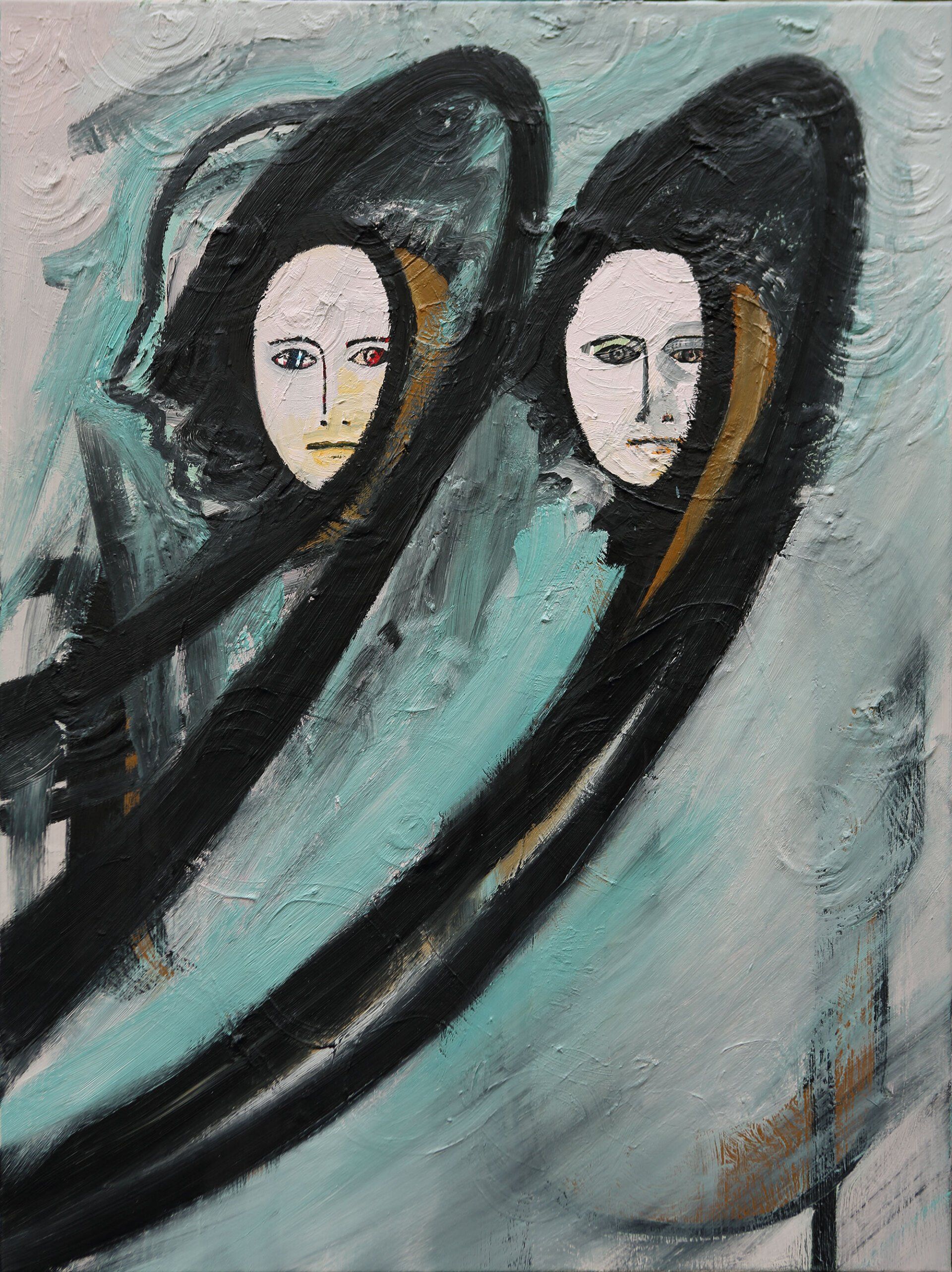 „Doppelgänger No. 4“, Sebastian Bieniek (B1EN1EK), 2018. Oil on canvas. 120 x 90 cm. From the „Doppelgänger“ oeuvre and series. „Doppelgänger No. 4“, Sebastian Bieniek (B1EN1EK), 2018. Oil on canvas. 120 x 90 cm. From the „Doppelgänger“ oeuvre and series.