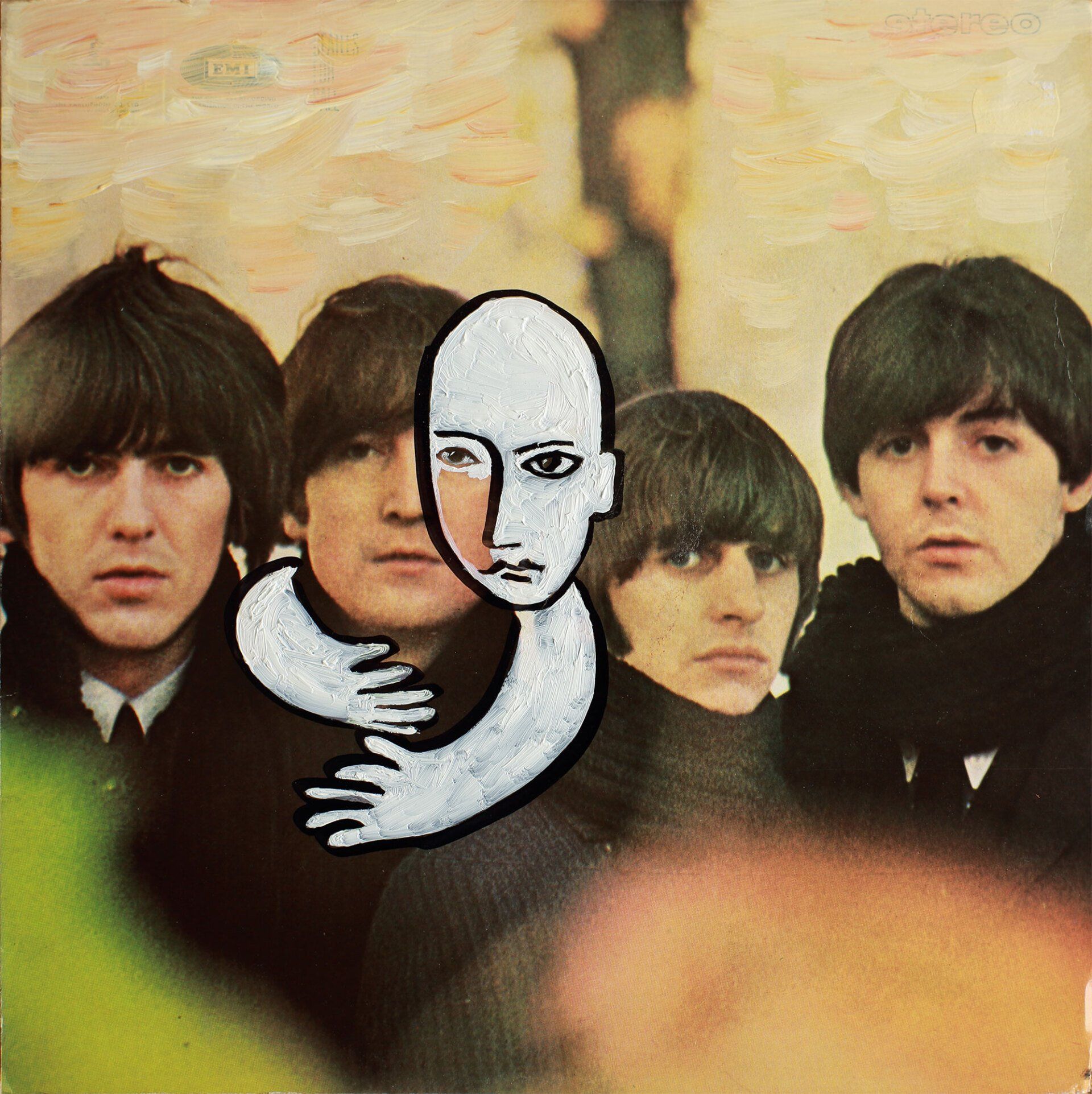 „Ghost Rider No. 4“ (John Lennon/The Beatles) by Sebastian Bieniek (B1EN1EK), 2016. Oil on original LP cover, 31,5 cm. x 30 cm. Bieniek-Paint (overpainted medium) from the oeuvre of Bieniekface by the artist. „Ghost Rider No. 4“ (John Lennon/The Beatles) by Sebastian Bieniek (B1EN1EK), 2016. Oil on original LP cover, 31,5 cm. x 30 cm. Bieniek-Paint (overpainted medium) from the oeuvre of Bieniekface by the artist.