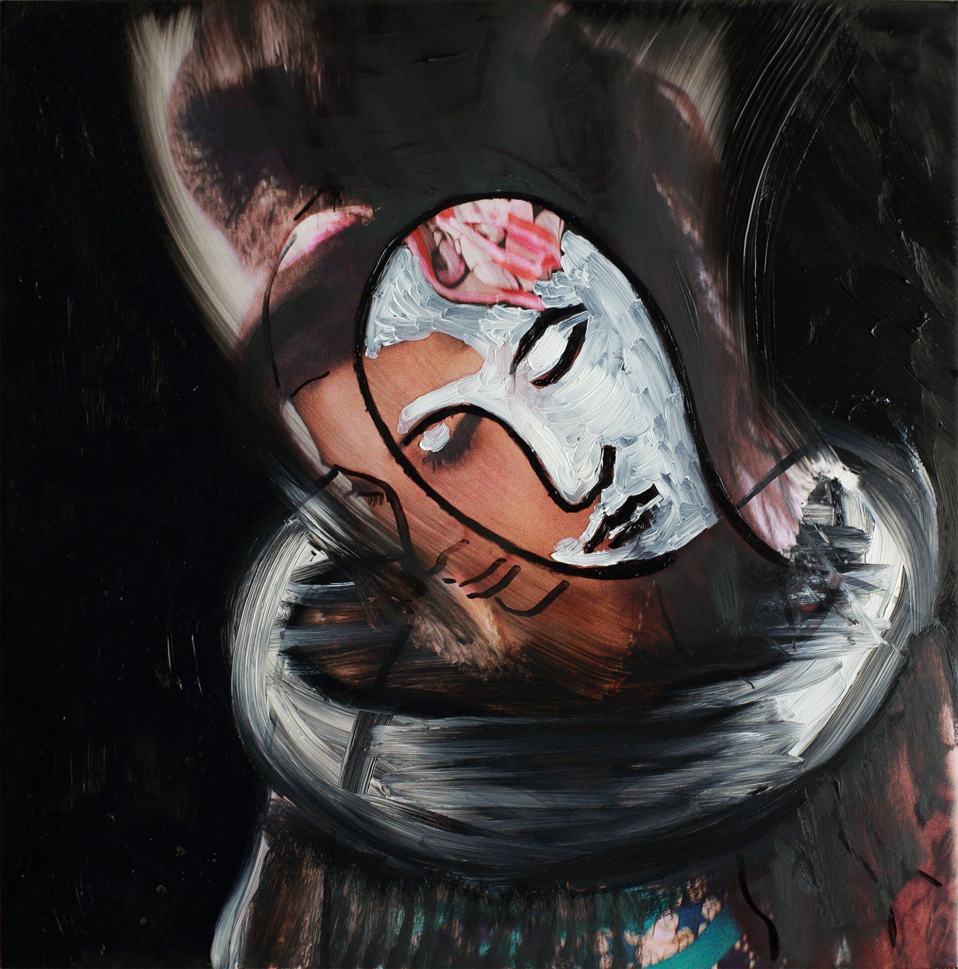 „Ghost Rider No. 5“ (Amy Winehouse) by Sebastian Bieniek (B1EN1EK), 2016. Oil on original LP cover, 31,5 cm. x 30 cm. Bieniek-Paint (overpainted medium) from the oeuvre of Bieniekface by the artist. „Ghost Rider No. 5“ (Amy Winehouse) by Sebastian Bieniek (B1EN1EK), 2016. Oil on original LP cover, 31,5 cm. x 30 cm. Bieniek-Paint (overpainted medium) from the oeuvre of Bieniekface by the artist.