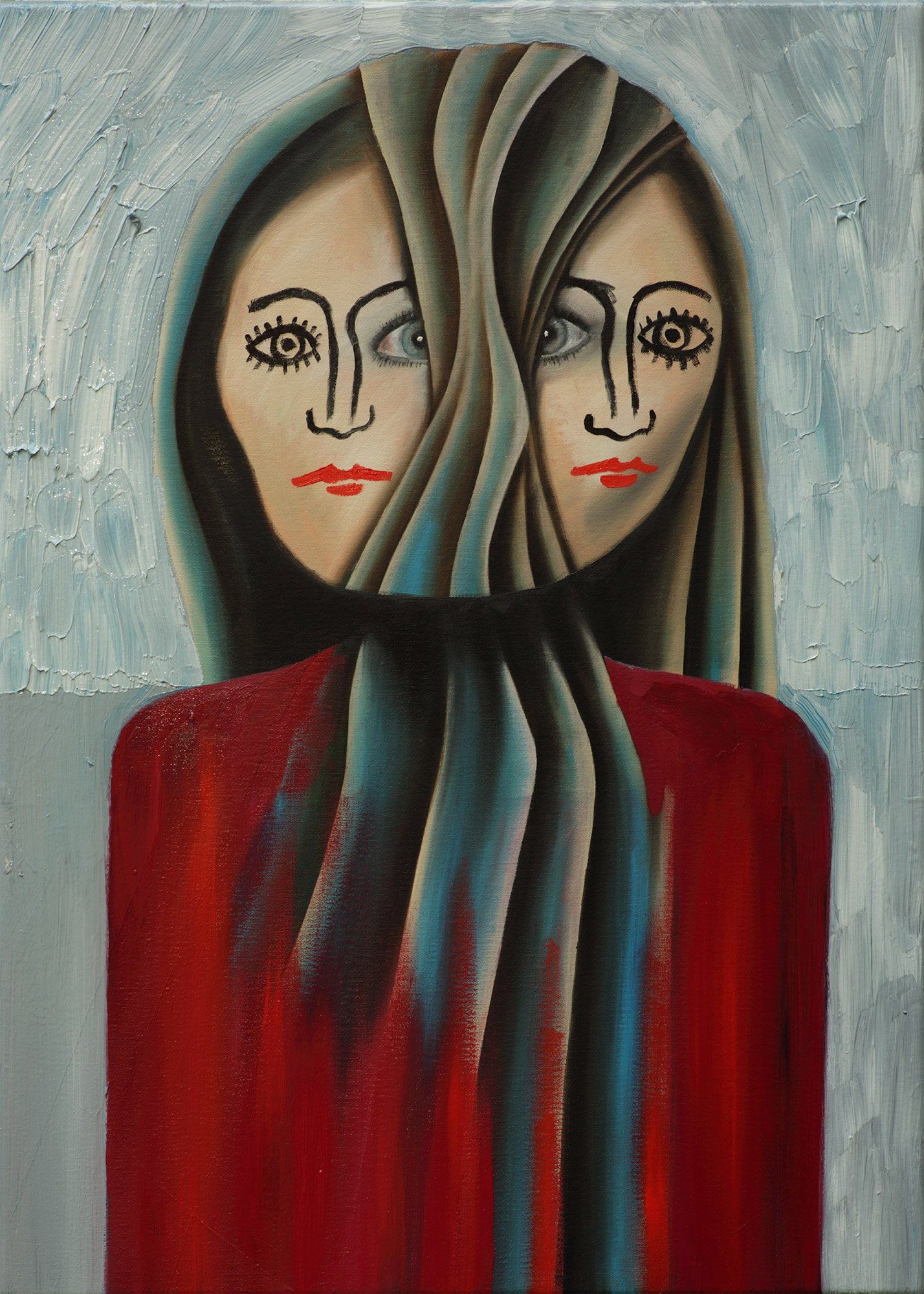 „Duplicato No. 5“ by Sebastian Bieniek (B1EN1EK), 2015. Oil on canvas, 70 cm. x 50 cm. Painting from the oeuvre of BieniekFace (Bieniek-Face) by the artist, part of „Duplicato“ series. „Duplicato No. 5“ by Sebastian Bieniek (B1EN1EK), 2015. Oil on canvas, 70 cm. x 50 cm. Painting from the oeuvre of BieniekFace (Bieniek-Face) by the artist, part of „Duplicato“ series.