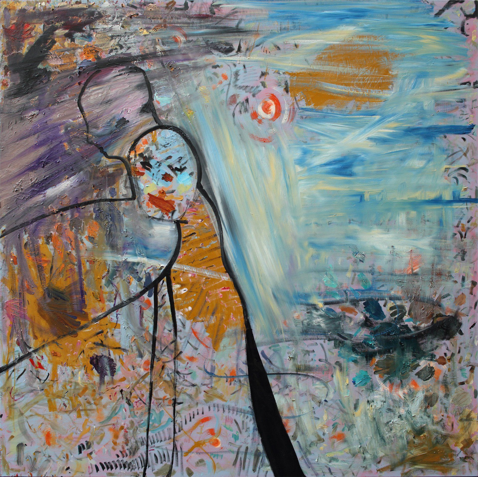 „About a Boy no. 5“ by Sebastian Bieniek (B1EN1EK), 2019. Oil on canvas, 190 cm. x 190 cm. Painting from the oeuvre of Bieniekface by the artist. „About a Boy no. 5“ by Sebastian Bieniek (B1EN1EK), 2019. Oil on canvas, 190 cm. x 190 cm. Painting from the oeuvre of Bieniekface by the artist.