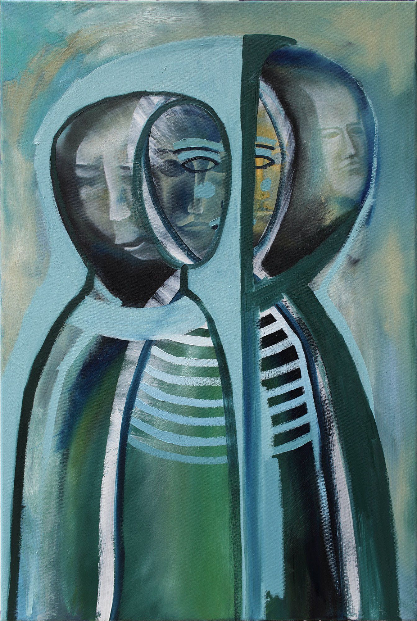 „Manyface no. 5“ by Sebastian Bieniek (B1EN1EK), 2019. Oil on canvas, 90 cm. x 60 cm. Painting from the oeuvre of Bieniekface by the artist. „Manyface no. 5“ by Sebastian Bieniek (B1EN1EK), 2019. Oil on canvas, 90 cm. x 60 cm. Painting from the oeuvre of Bieniekface by the artist.