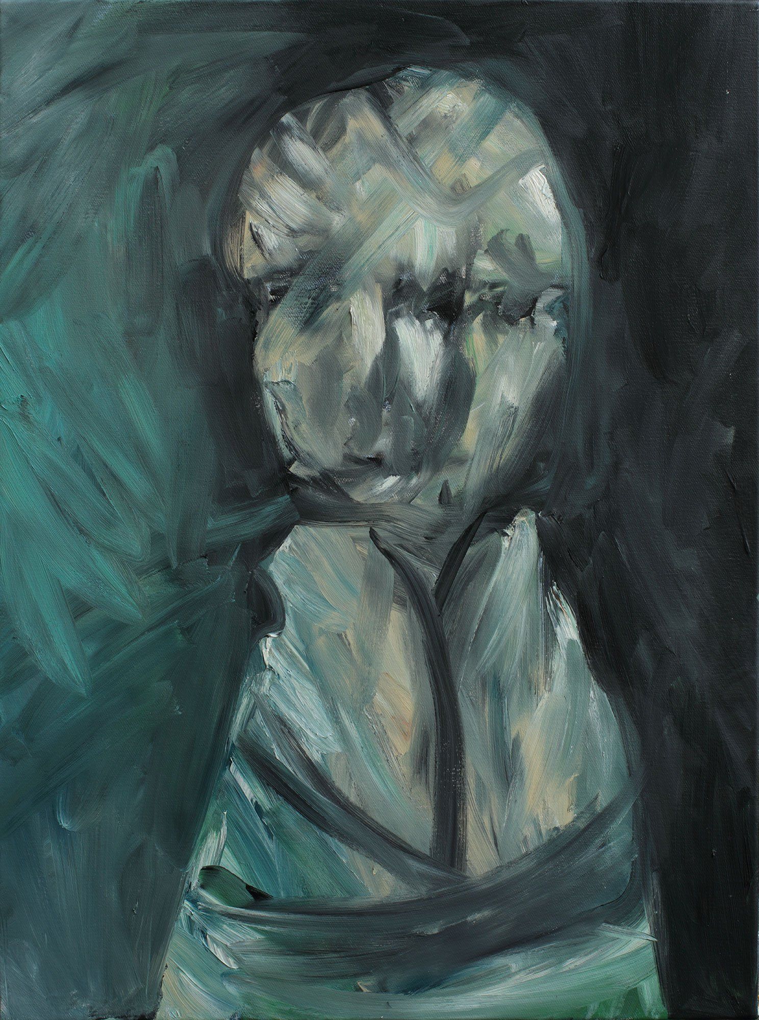 „Face 80x60 No. 5“ by Sebastian Bieniek (B1EN1EK), 2014. Oil on canvas, 80 cm. x 60 cm. Painting from the oeuvre of BieniekFace (Bieniek-Face) by the artist. „Face 80x60 No. 5“ by Sebastian Bieniek (B1EN1EK), 2014. Oil on canvas, 80 cm. x 60 cm. Painting from the oeuvre of BieniekFace (Bieniek-Face) by the artist.