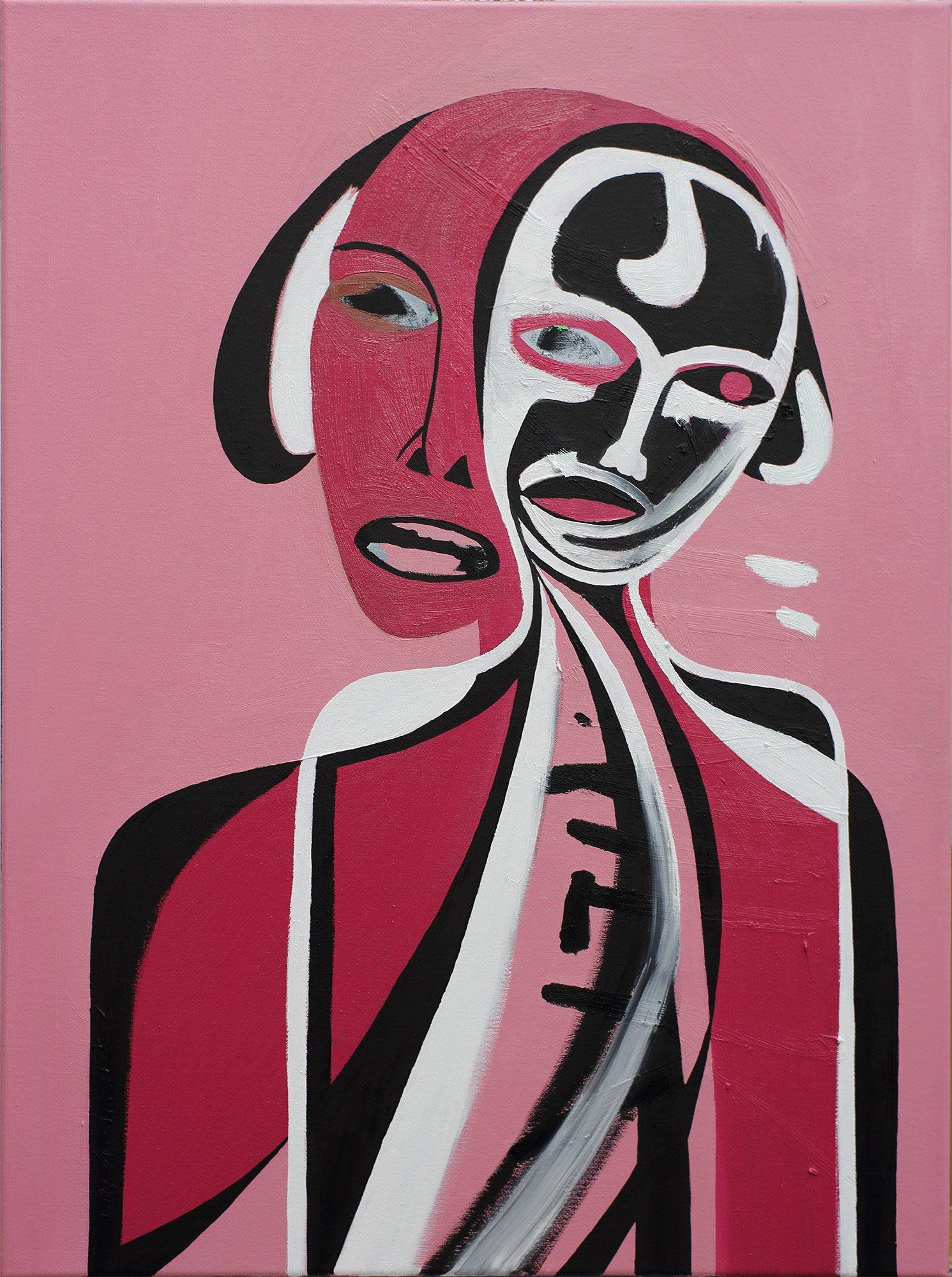 „Painted Bieniekface No. 5“ by Sebastian Bieniek (B1EN1EK), 2018. Oil on canvas, 80 cm. x 60 cm. Painting from the oeuvre of Bieniekface by the artist. „Painted Bieniekface No. 5“ by Sebastian Bieniek (B1EN1EK), 2018. Oil on canvas, 80 cm. x 60 cm. Painting from the oeuvre of Bieniekface by the artist.