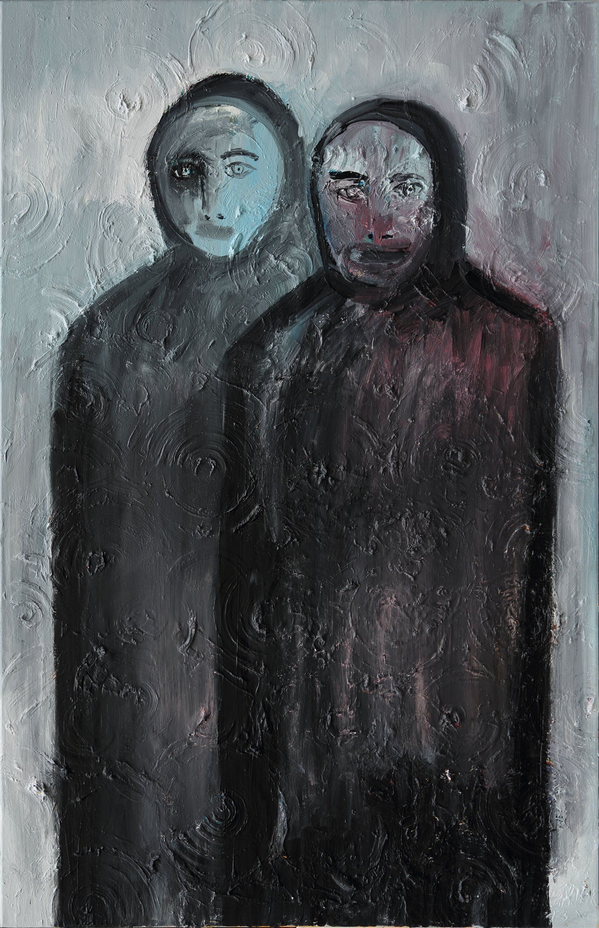 „Doppelgänger No. 5“, Sebastian Bieniek (B1EN1EK), 2018. Oil on canvas. 140 x 90 cm. From the „Doppelgänger“ oeuvre and series. „Doppelgänger No. 5“, Sebastian Bieniek (B1EN1EK), 2018. Oil on canvas. 140 x 90 cm. From the „Doppelgänger“ oeuvre and series.
