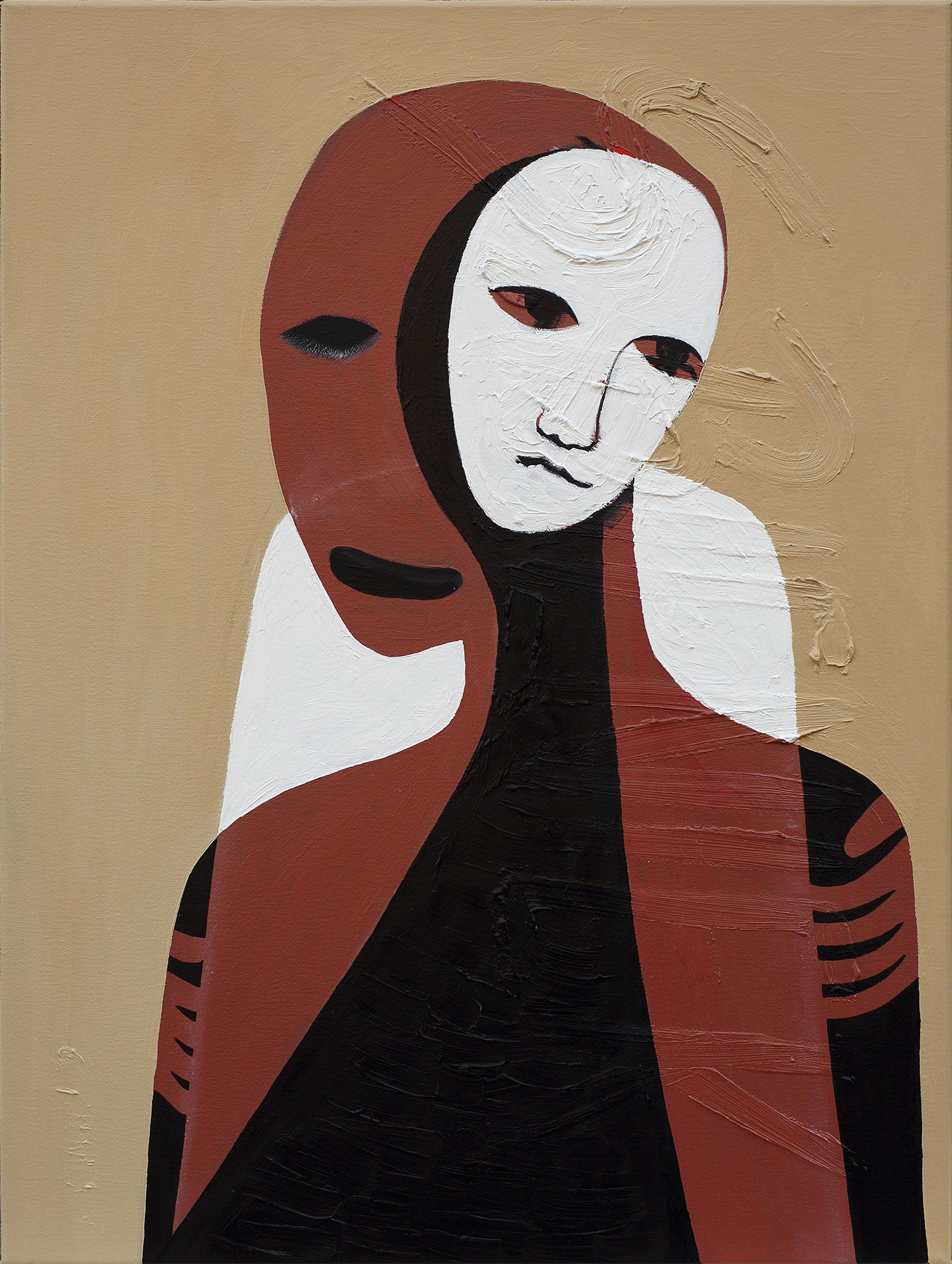 „Painted Bieniekface No. 6“ by Sebastian Bieniek (B1EN1EK), 2018. Oil on canvas, 80 cm. x 60 cm. Painting from the oeuvre of Bieniekface by the artist. „Painted Bieniekface No. 6“ by Sebastian Bieniek (B1EN1EK), 2018. Oil on canvas, 80 cm. x 60 cm. Painting from the oeuvre of Bieniekface by the artist.