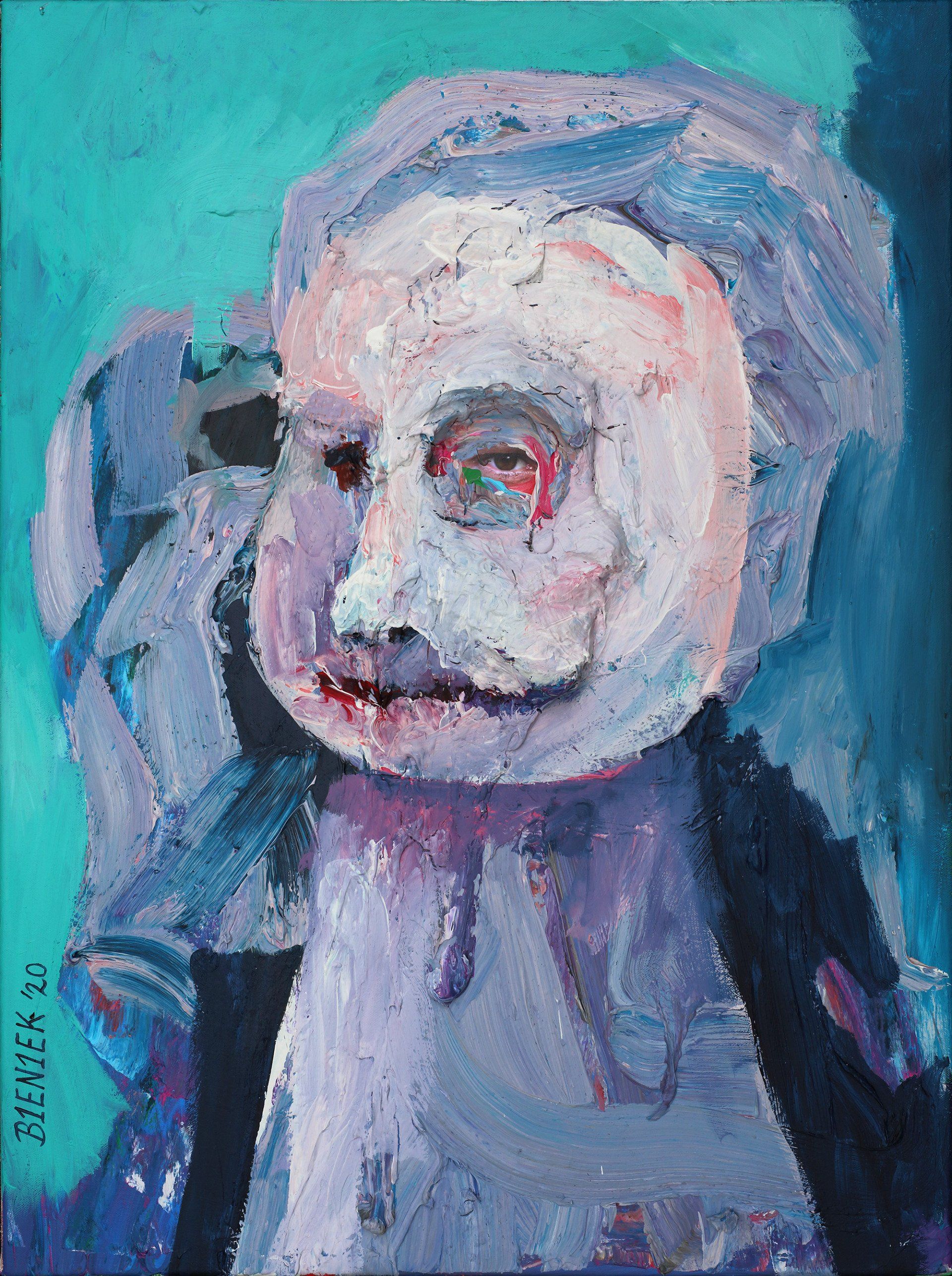 „3D Bieniekface no. 6“ by Sebastian Bieniek (B1EN1EK), 2020. Sculpture, acrylic and oil on canvas, 80 cm. x 60,5 cm. Sculptured painting from the oeuvre of Bieniekface by the artist. „3D Bieniekface no. 6“ by Sebastian Bieniek (B1EN1EK), 2020. Sculpture, acrylic and oil on canvas, 80 cm. x 60,5 cm. Sculptured painting from the oeuvre of Bieniekface by the artist.