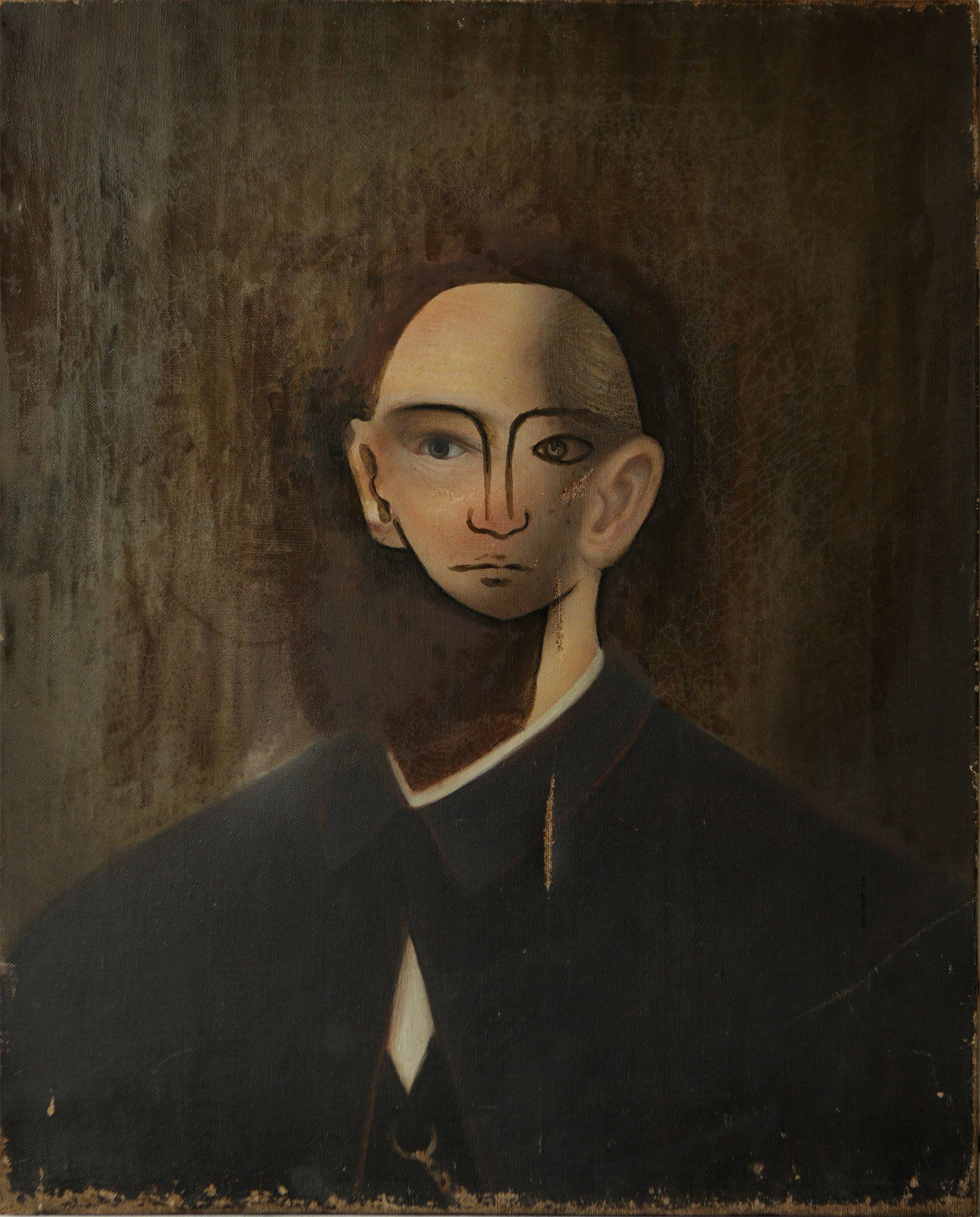 “Facination No. 6” by Sebastian Bieniek (B1EN1EK) 2014.Overpainted painting (oil on canvas) from 1860’s. 53,5 cm. x 44 cm. (overpainted medium). Part of the BieniekFace (Bieniek-Face) oeuvre by the artist. “Facination No. 6” by Sebastian Bieniek (B1EN1EK) 2014.Overpainted painting (oil on canvas) from 1860’s. 53,5 cm. x 44 cm. (overpainted medium). Part of the BieniekFace (Bieniek-Face) oeuvre by the artist.