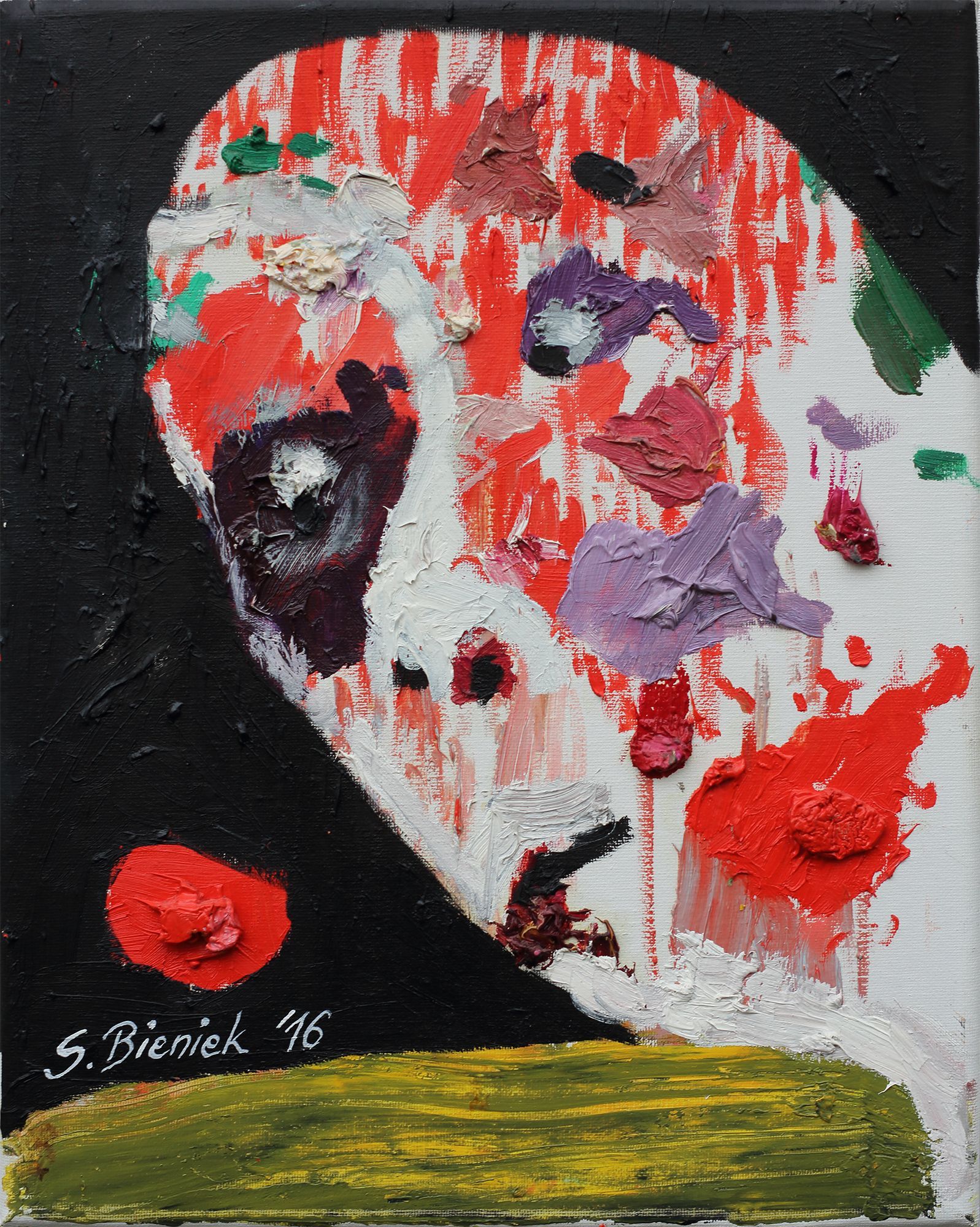 „Face no. 6“, by Sebastian Bieniek (B1EN1EK), 2016. Oil on canvas. 30 x 24 cm. From the „Face no. 6“, by Sebastian Bieniek (B1EN1EK), 2016. Oil on canvas. 30 x 24 cm. From the