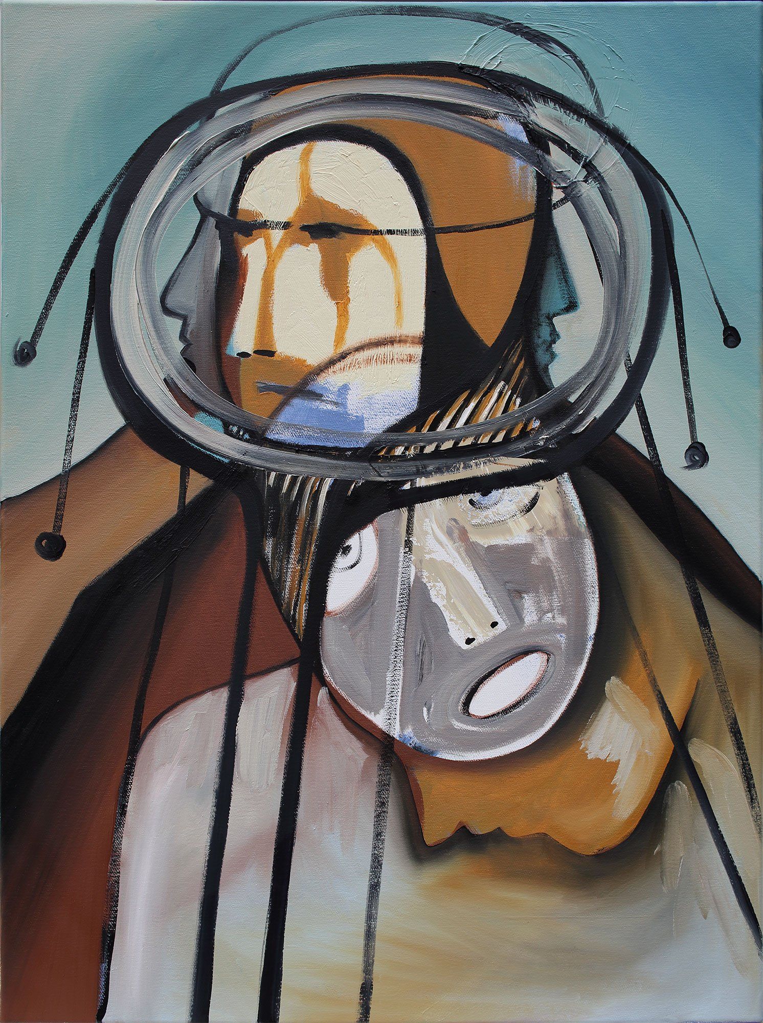 „Polyface No. 6“ by Sebastian Bieniek (B1EN1EK), 2019. Oil on canvas, 80 cm. x 60 cm. Painting from the oeuvre of Bieniekface by the artist. „Polyface No. 6“ by Sebastian Bieniek (B1EN1EK), 2019. Oil on canvas, 80 cm. x 60 cm. Painting from the oeuvre of Bieniekface by the artist.