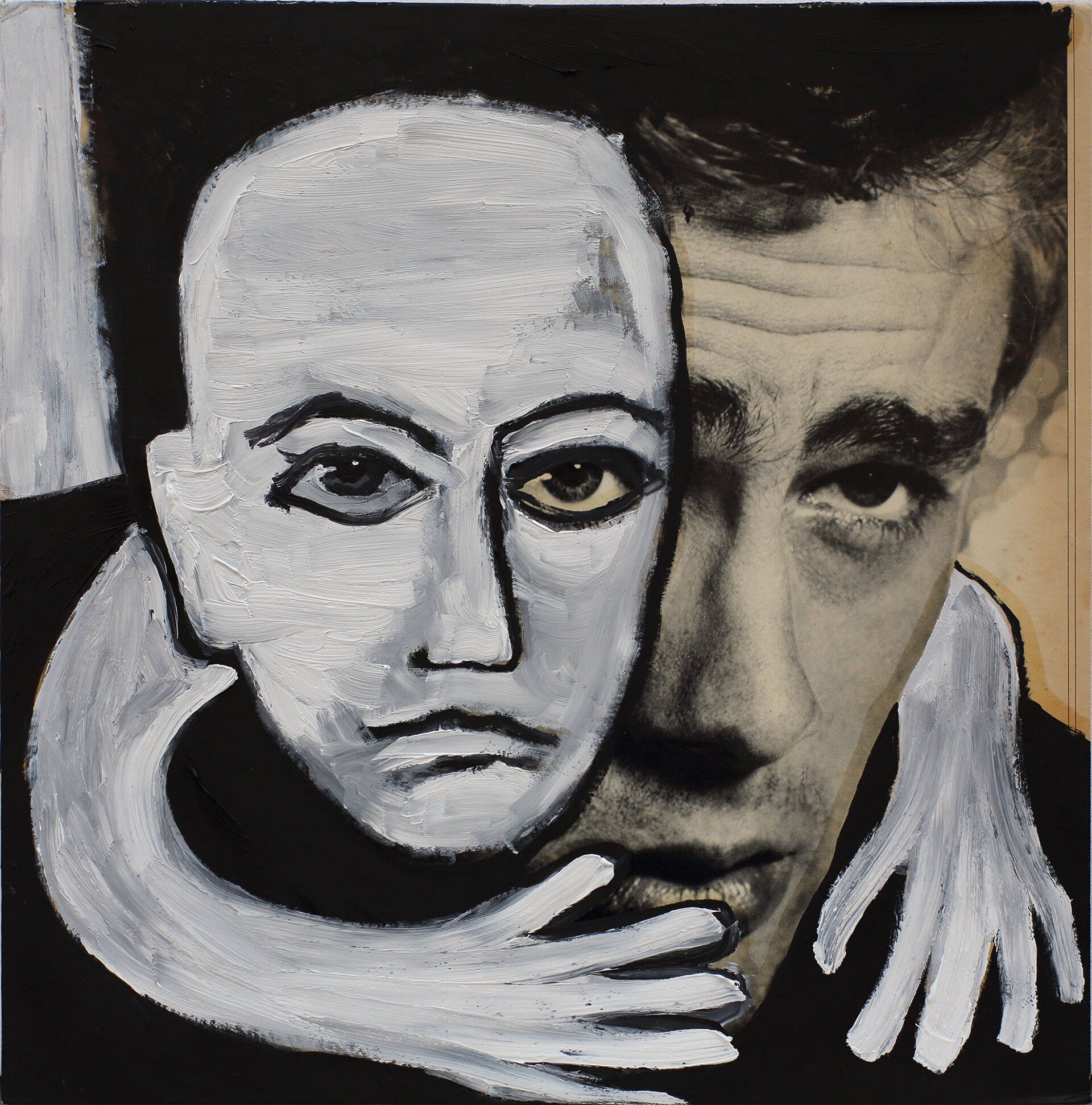 „Ghost Rider No. 7“ (James Dean) by Sebastian Bieniek (B1EN1EK), 2019. Oil on original LP cover, 31,5 cm. x 30 cm. Bieniek-Paint (overpainted medium) from the oeuvre of Bieniekface by the artist. „Ghost Rider No. 7“ (James Dean) by Sebastian Bieniek (B1EN1EK), 2019. Oil on original LP cover, 31,5 cm. x 30 cm. Bieniek-Paint (overpainted medium) from the oeuvre of Bieniekface by the artist.