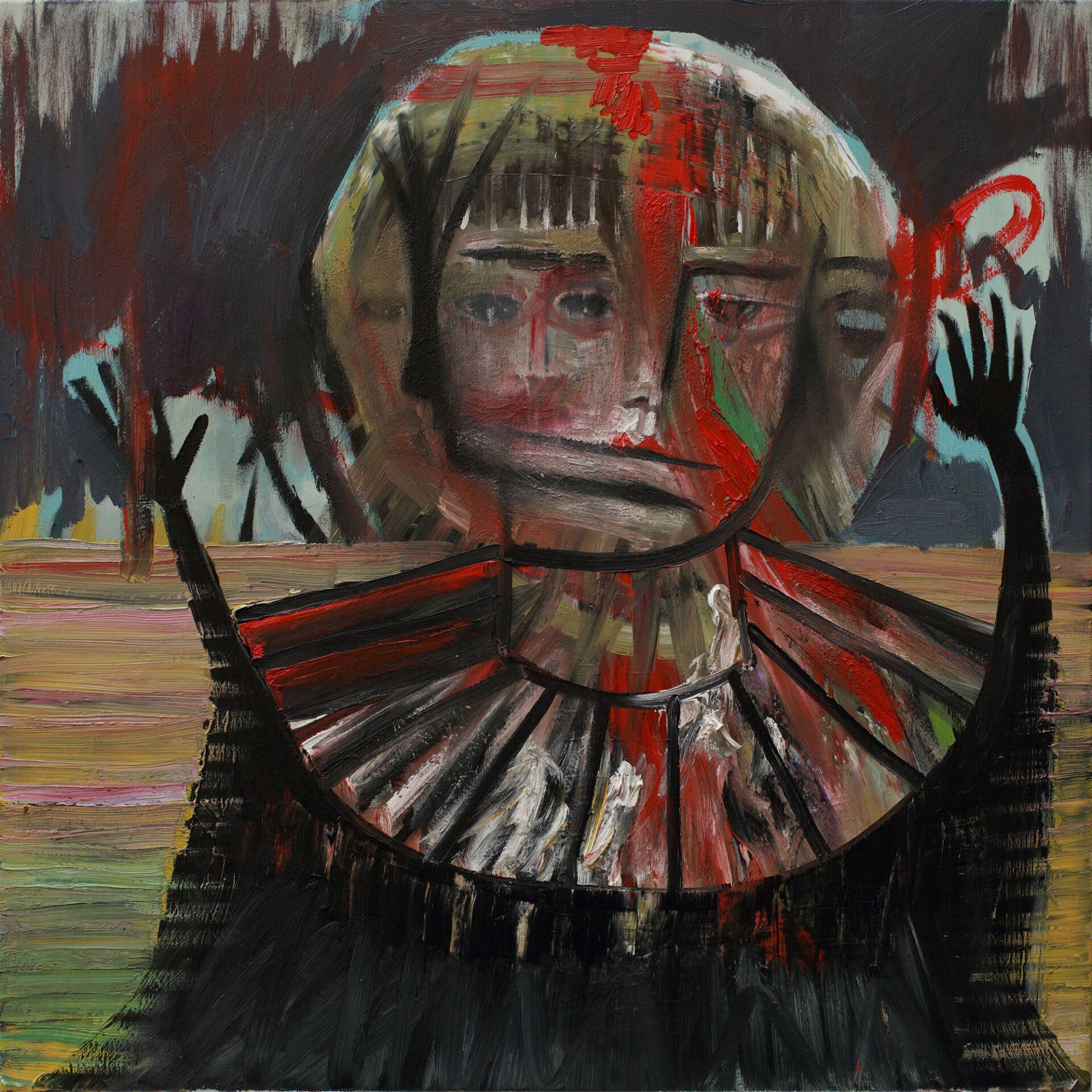 „Face Behind The Face No. 7“ by Sebastian Bieniek (B1EN1EK), 2017. Oil on canvas, 90 cm. x 90 cm. Painting from the oeuvre of Bieniekface painting by the artist. „Face Behind The Face No. 7“ by Sebastian Bieniek (B1EN1EK), 2017. Oil on canvas, 90 cm. x 90 cm. Painting from the oeuvre of Bieniekface painting by the artist.